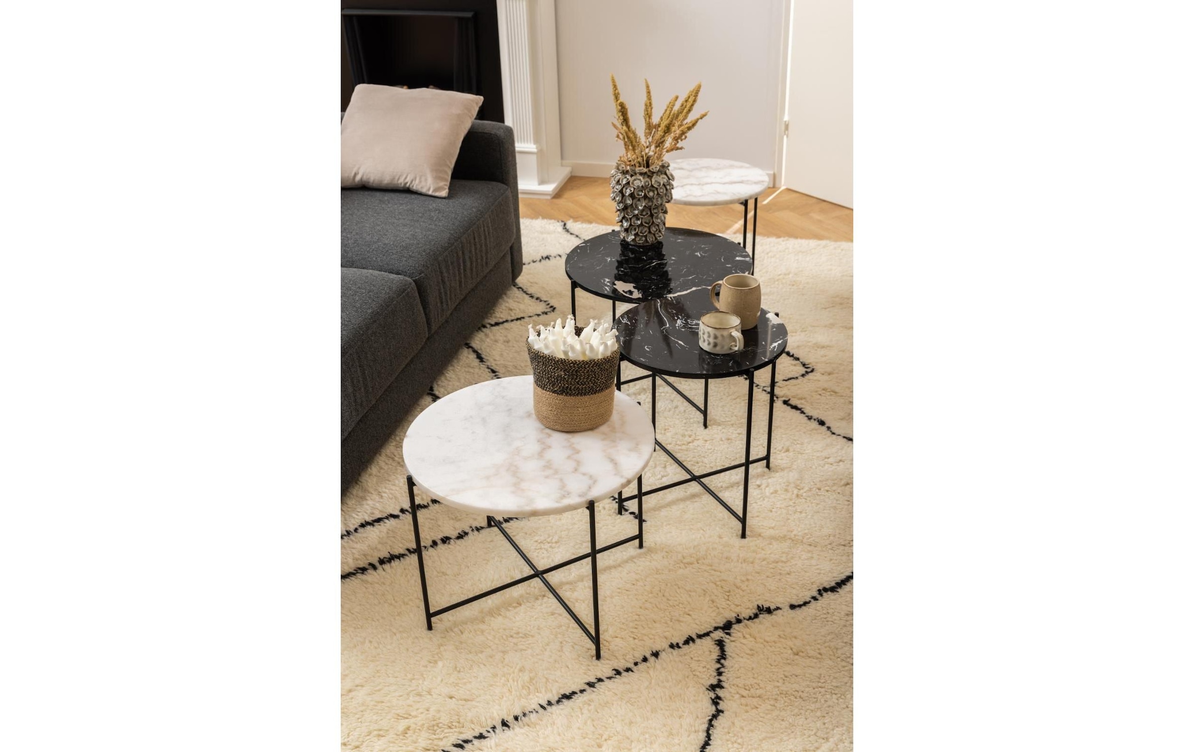 AC Design Beistelltisch »Avila« Ecktisch, rund, Tischplatte aus Marmorstein, T: 52 cm