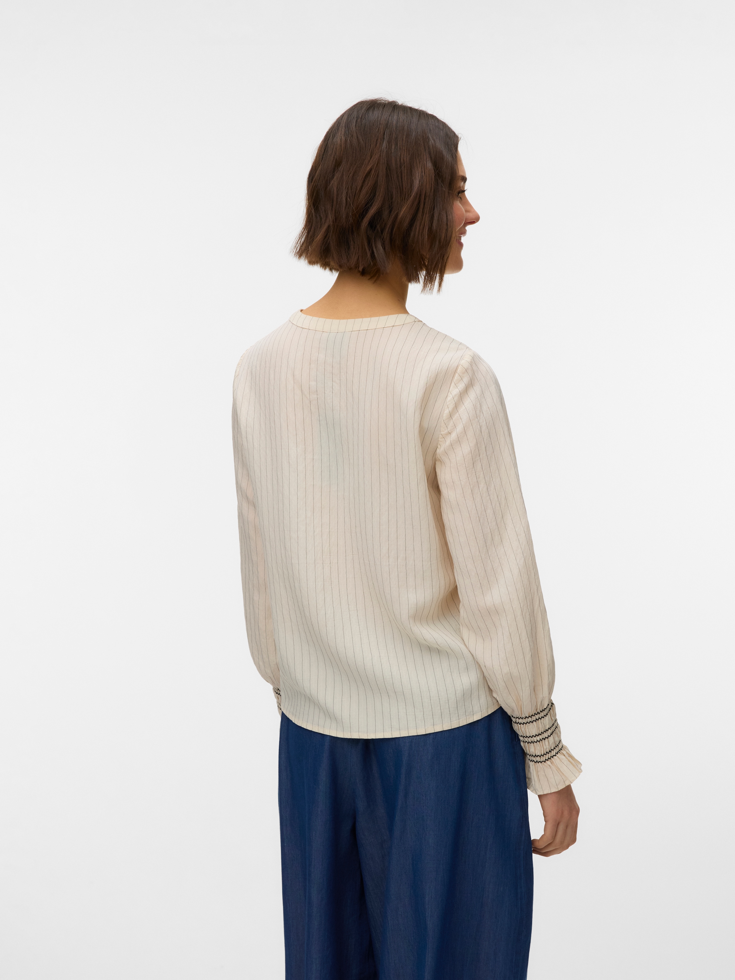 Vero Moda Chemisier »VMMILLIE LS TOP WVN GA« mit Bindedetail