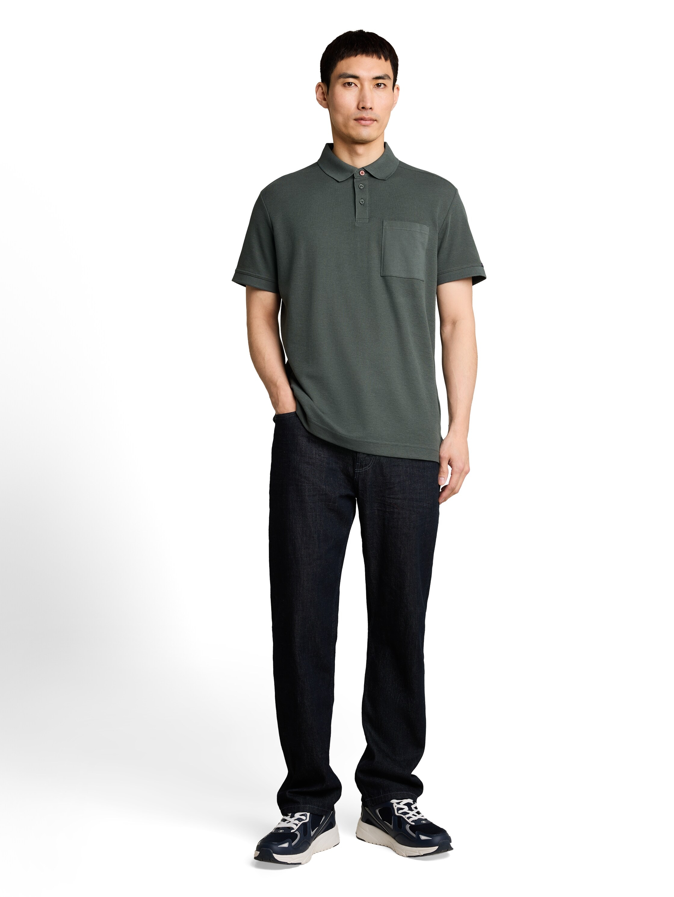 TOM TAILOR Poloshirt Sommer-Poloshirt mit Knopfleiste