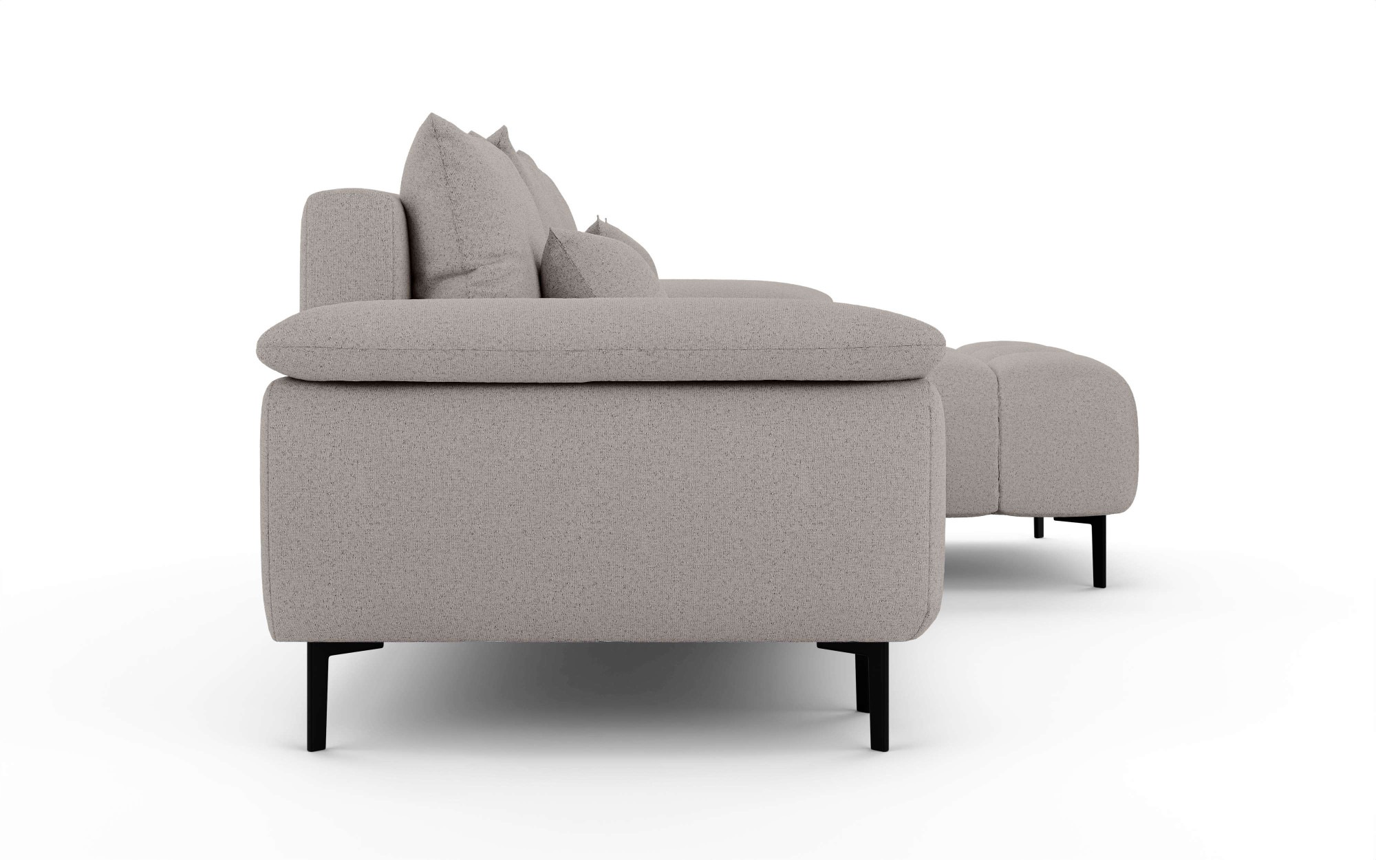 INOSIGN Ecksofa »DROMARA Schlafsofa mit Bettkasten, Masse: B/T/H 277/141/91 cm«, L-Form mit Recamiere rechts/links bestellbar, Wellenunterfederung