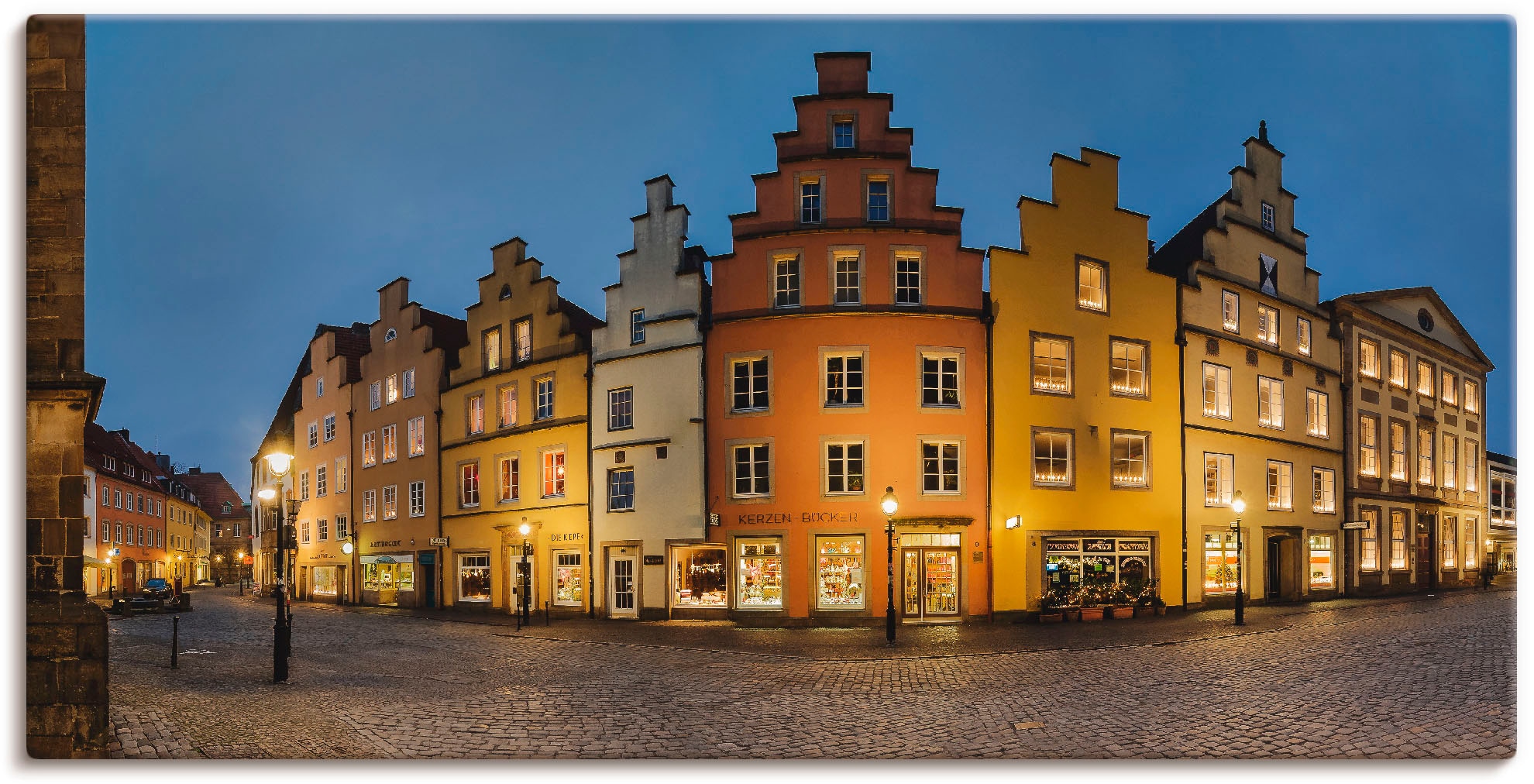Image of Artland Leinwandbild "Altstadt Osnabrück" Deutschland 1 Stk. tlg. auf Holzrahmen gespannt