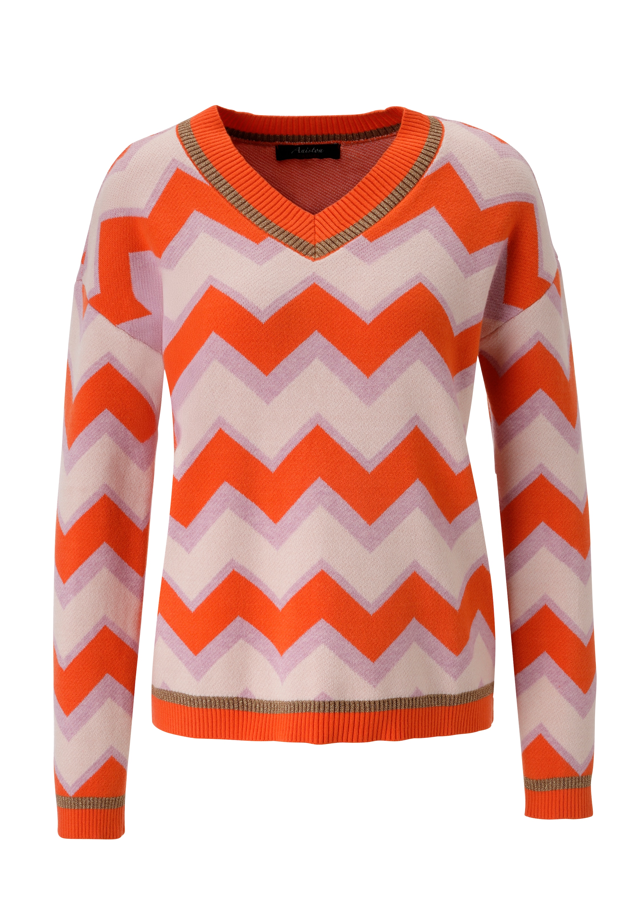 Aniston CASUAL Strickpullover im interessantem Zick-Zack-Muster