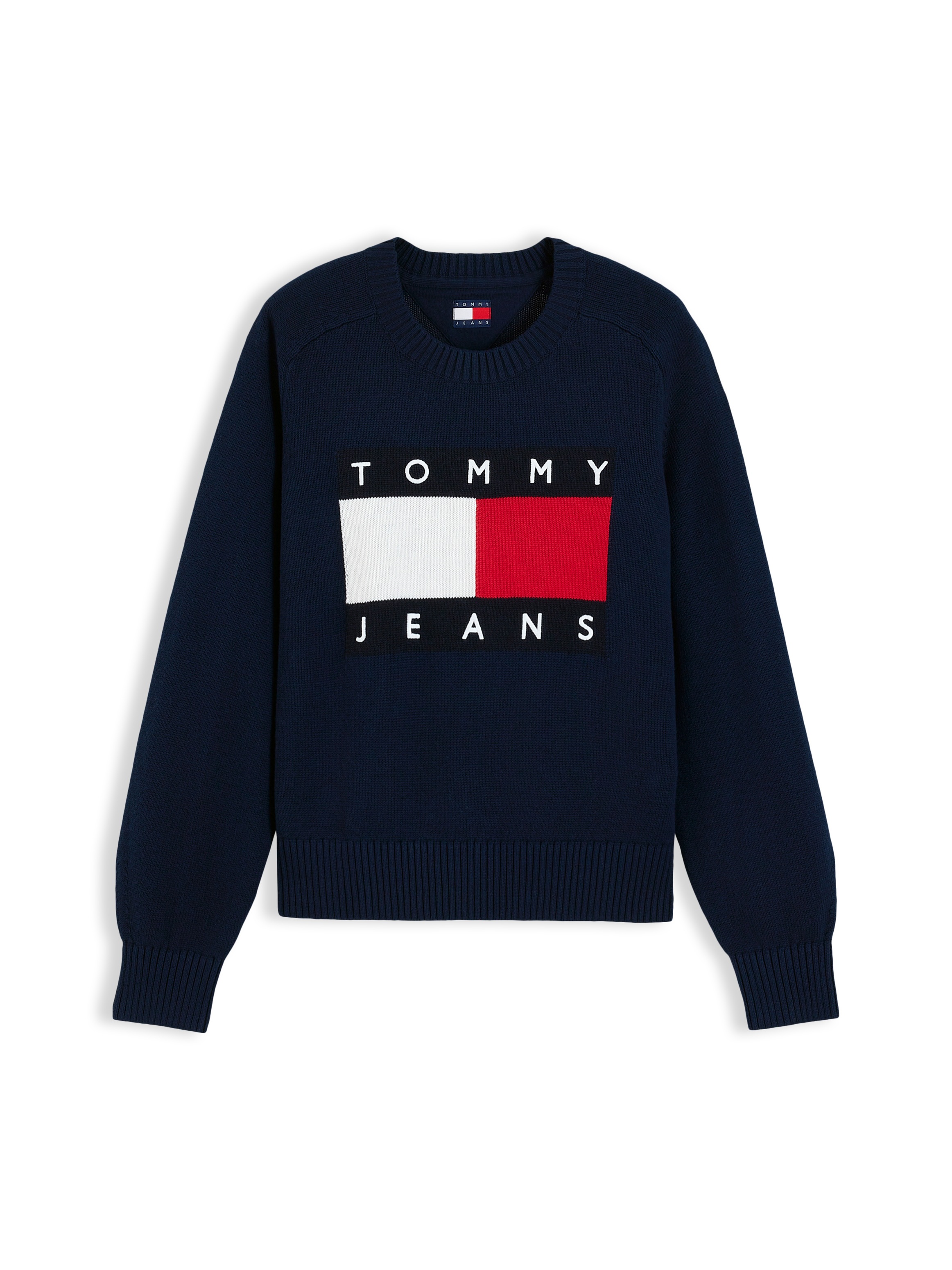 Tommy Jeans Rundhalspullover »TJW FLAG SWEATER EXT« Baumwollmischung