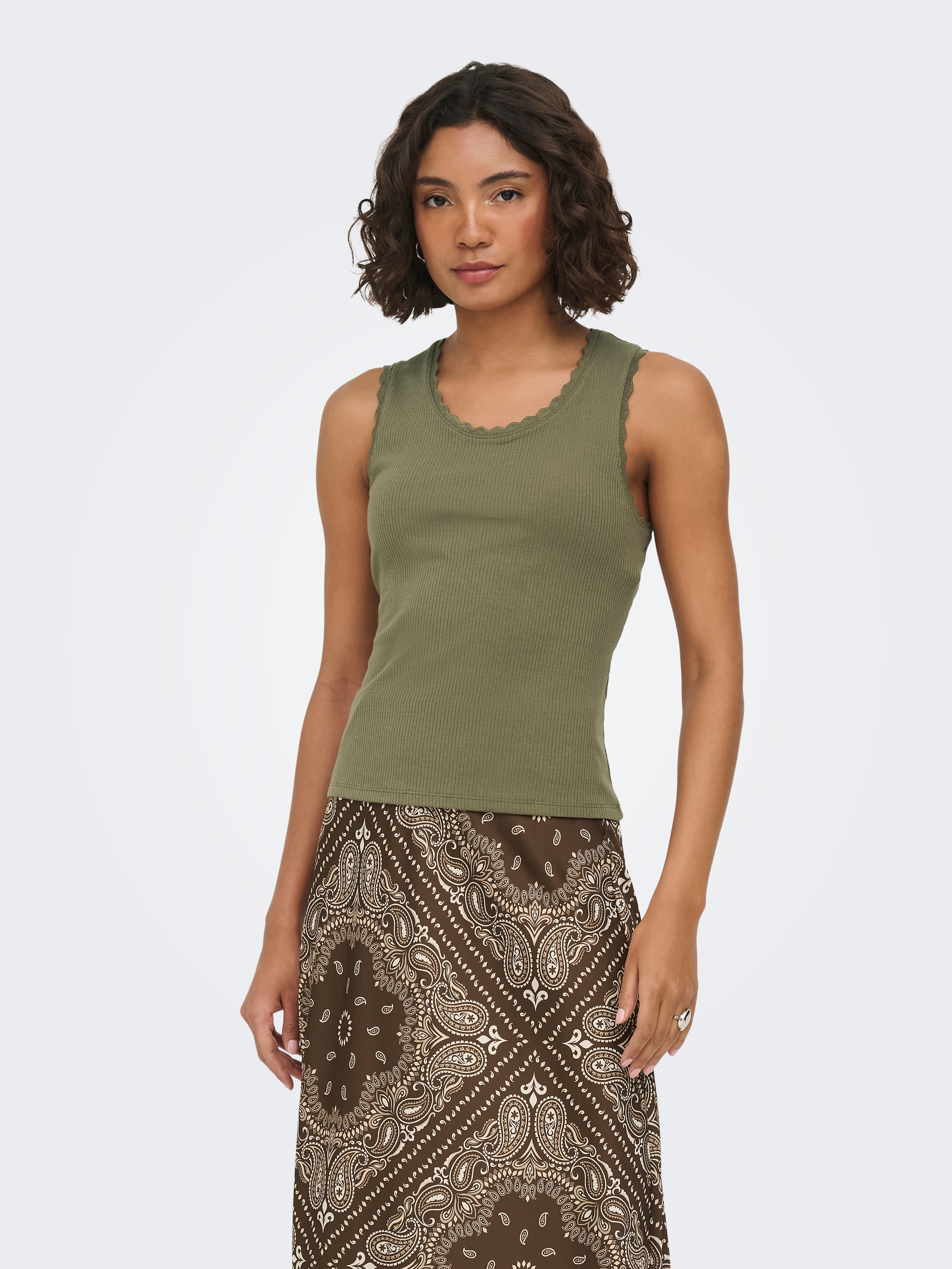 ONLY Tanktop »ONLLUNI S/L TANK TOP CS JRS« Baumwollmischung, regular fit, Rundhals