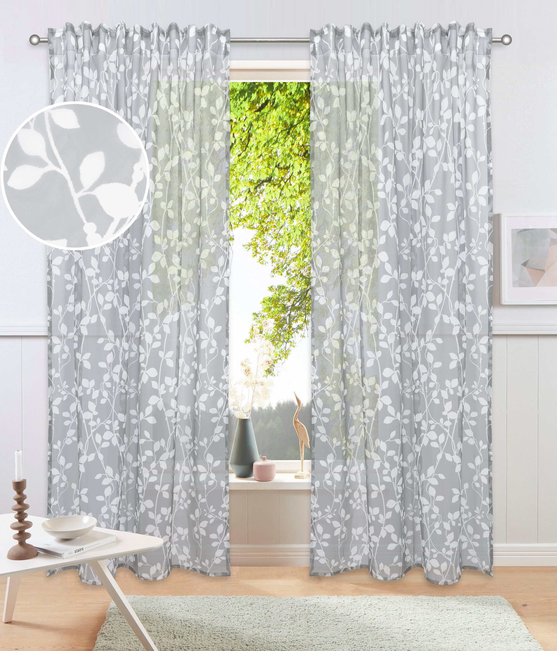 Image of GOODproduct Gardine "Issoire" Multifunktionsband 1 Stk. tlg. Wohnzimmer, Schlafzimmer, Esszimmer, gemustert und halbtransparent