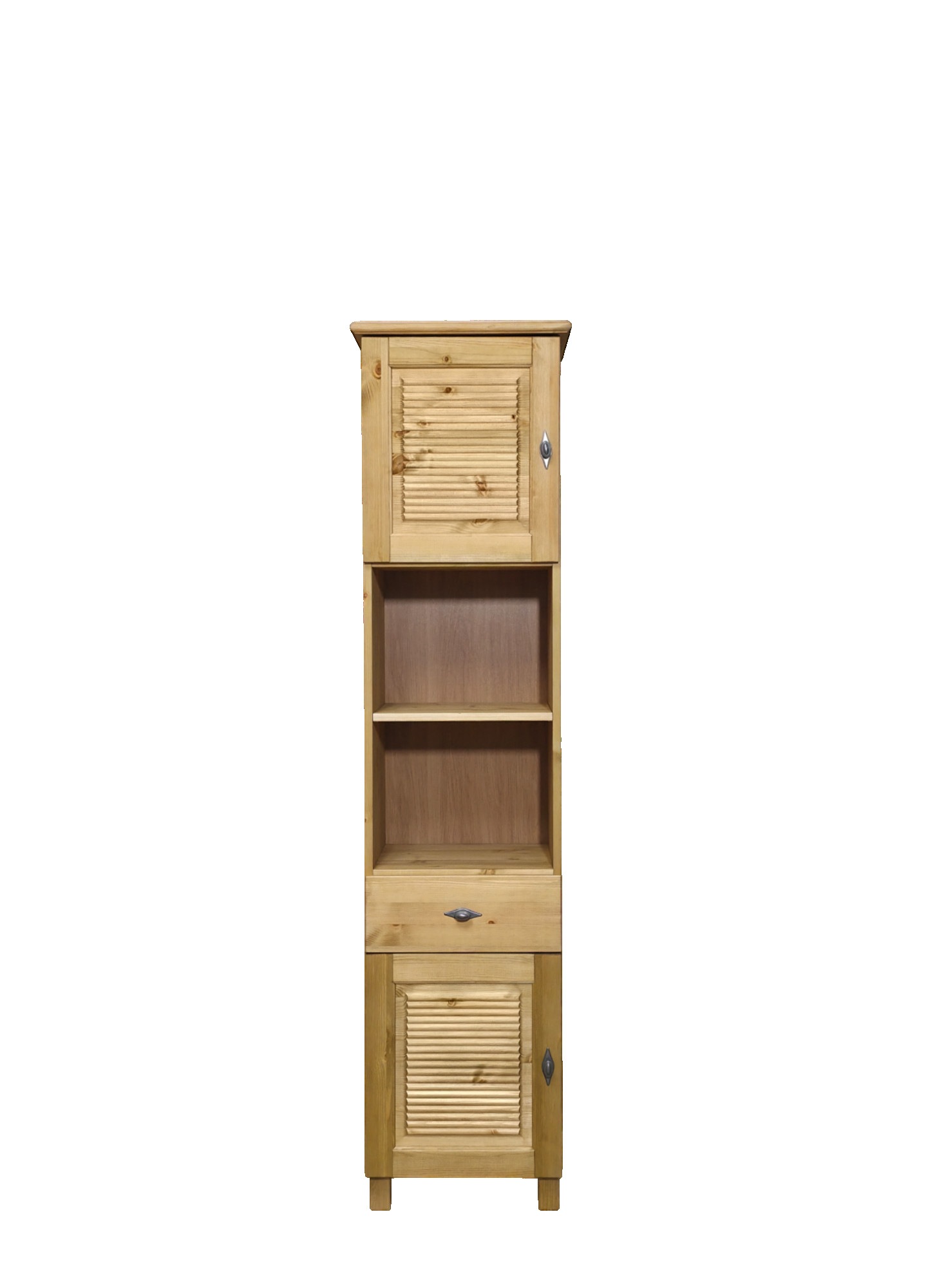 GOODproduct Armoire haute »Rauna« aus massiver Kiefer, Breite 44 cm, Rillenoptik, made in EU