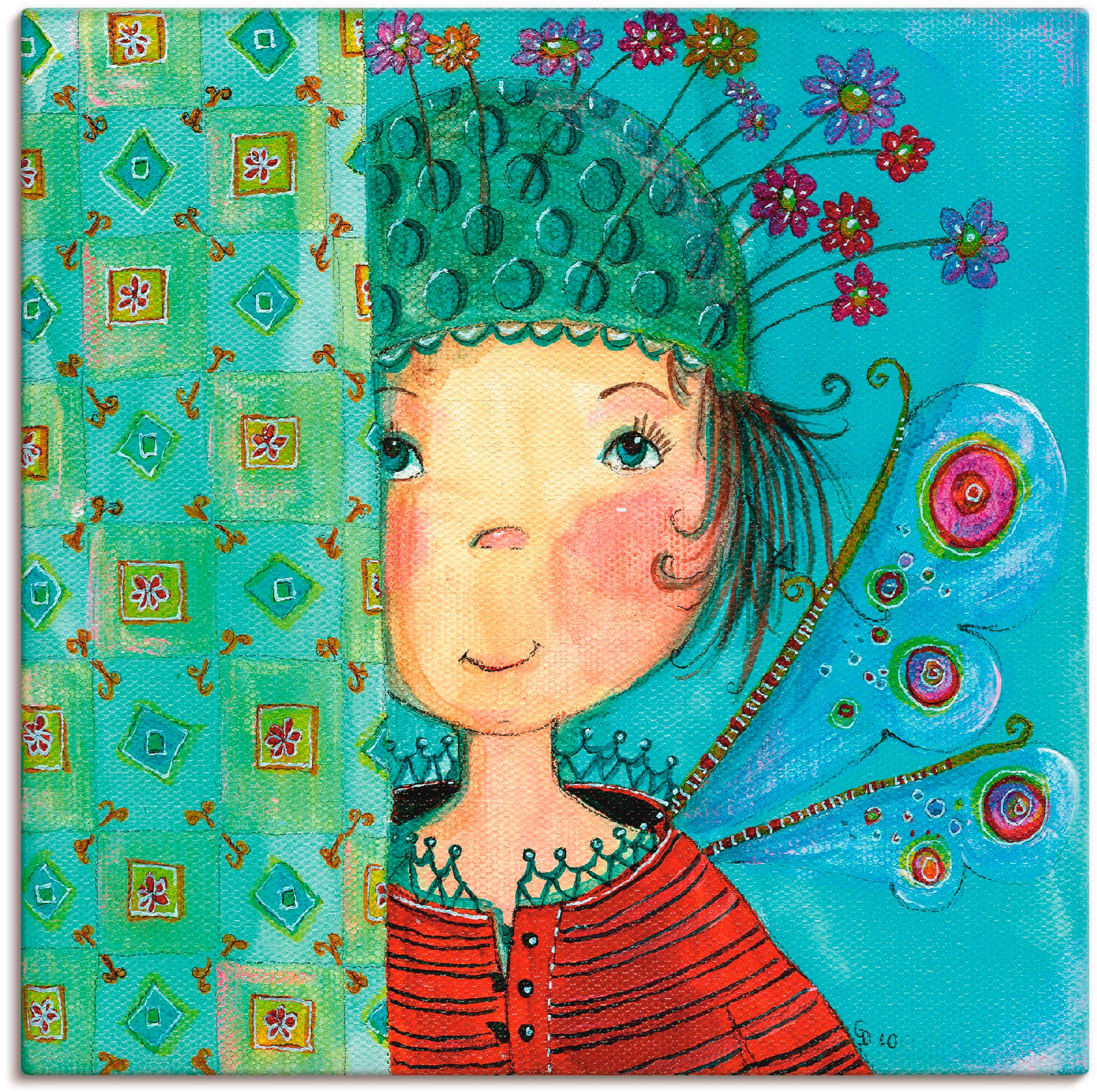 Artland Wandbild »Engelchen versteckt sich«, Kinder, (1 St.), als Leinwandbild, Poster in verschied. Grössen