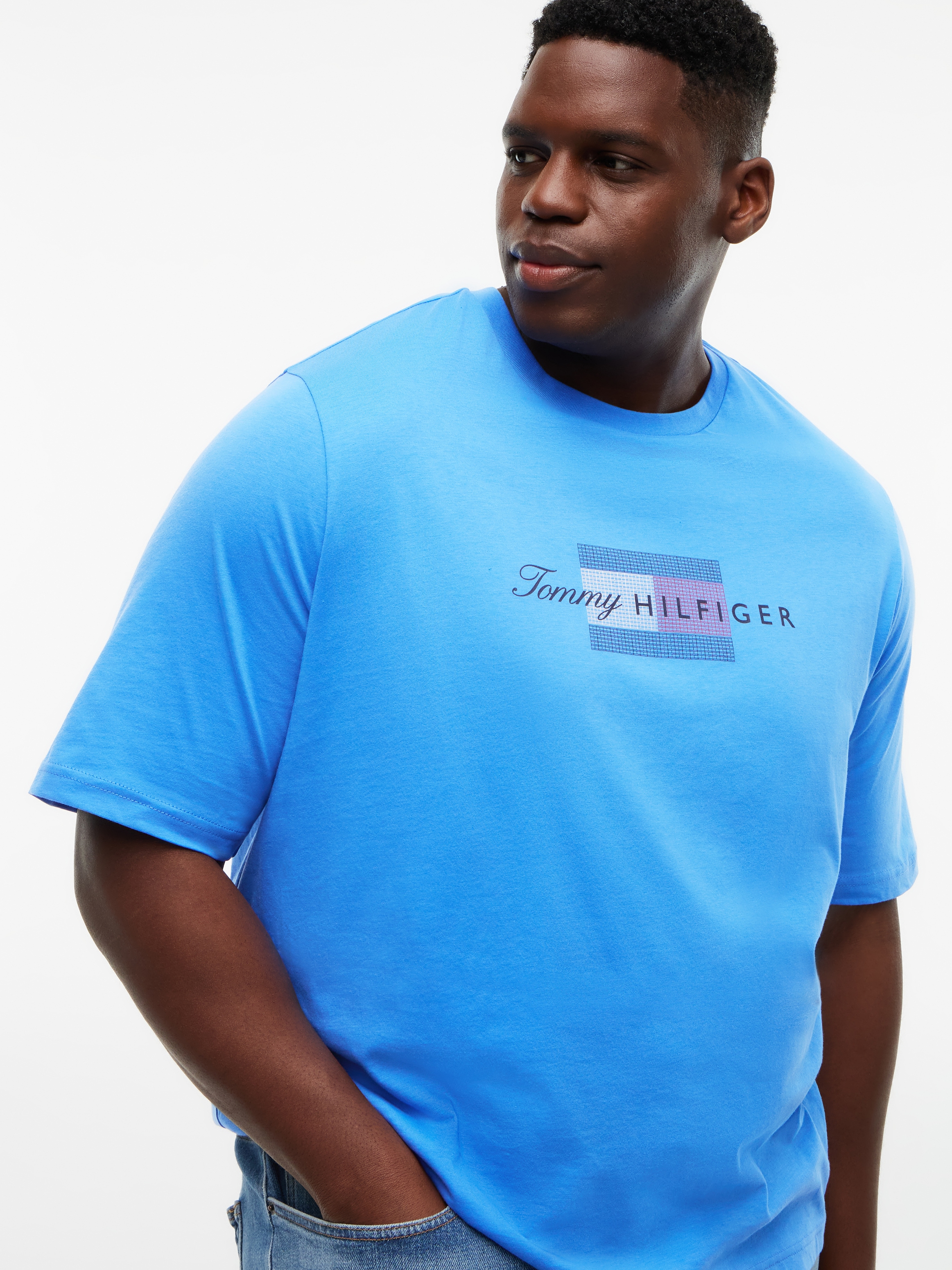 Tommy Hilfiger Big & Tall T-Shirt aus Jersey mit Flag-Grafik, Grosse Grössen