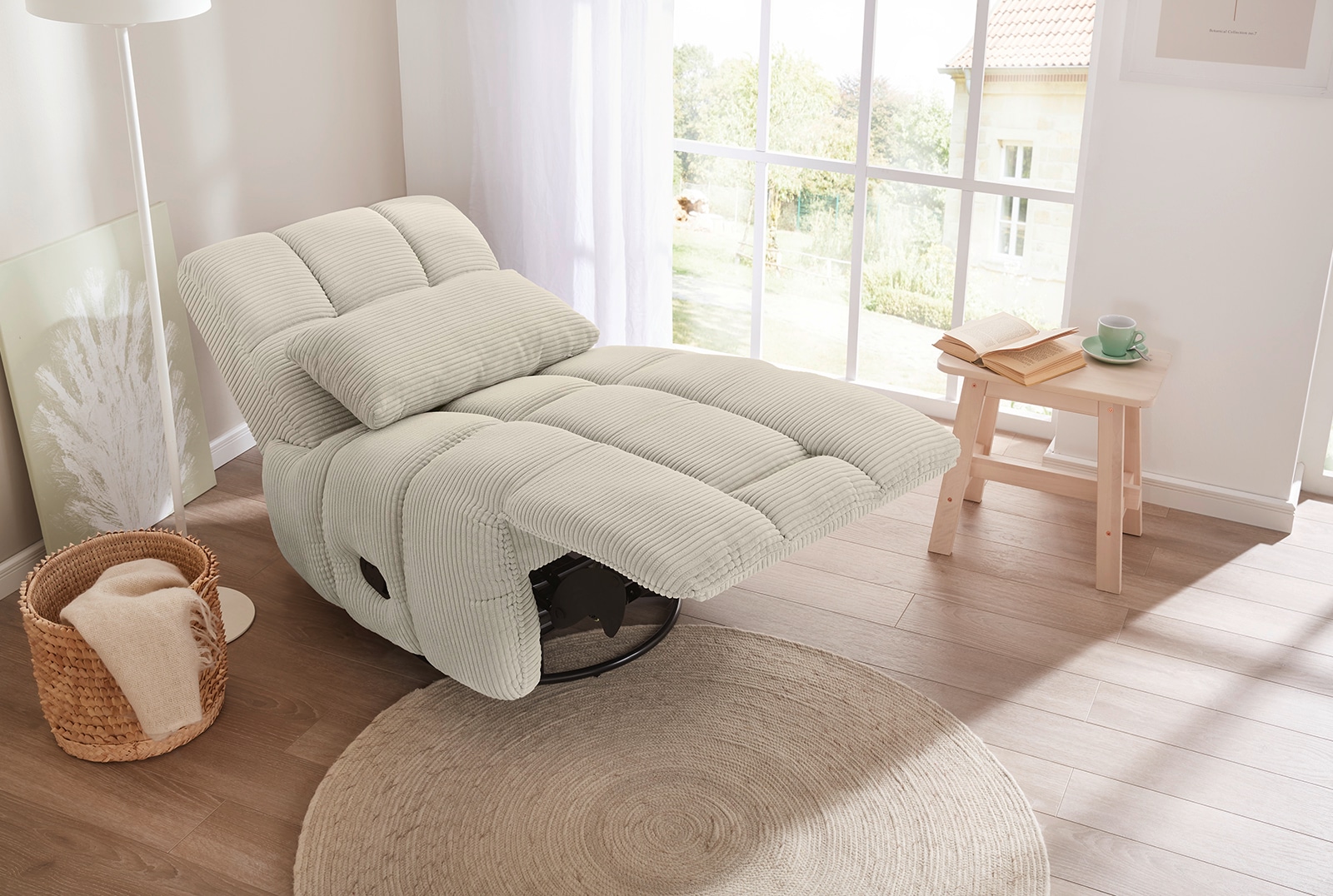 Jockenhöfer Gruppe Fauteuil de relaxation »Doncaster, B: 84 cm, Sitzhöhe: 50 cm« avec fonction rotation, balançoire, relaxation & bascule, tissu velours doux