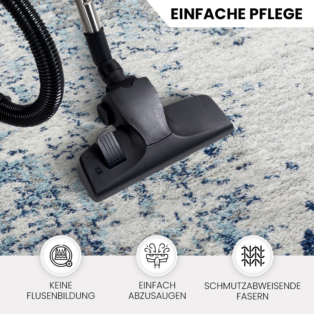 Livabliss Teppich »Abstract«, rund, 11 mm Höhe, Moderner Designerteppich in Marmor Optik, Kurzflor Wohnzimmerteppich