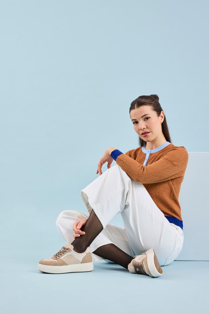Image of Rieker Plateausneaker Retro-Sneaker, Schnürschuh, Halbschuh mit Teddyfutter