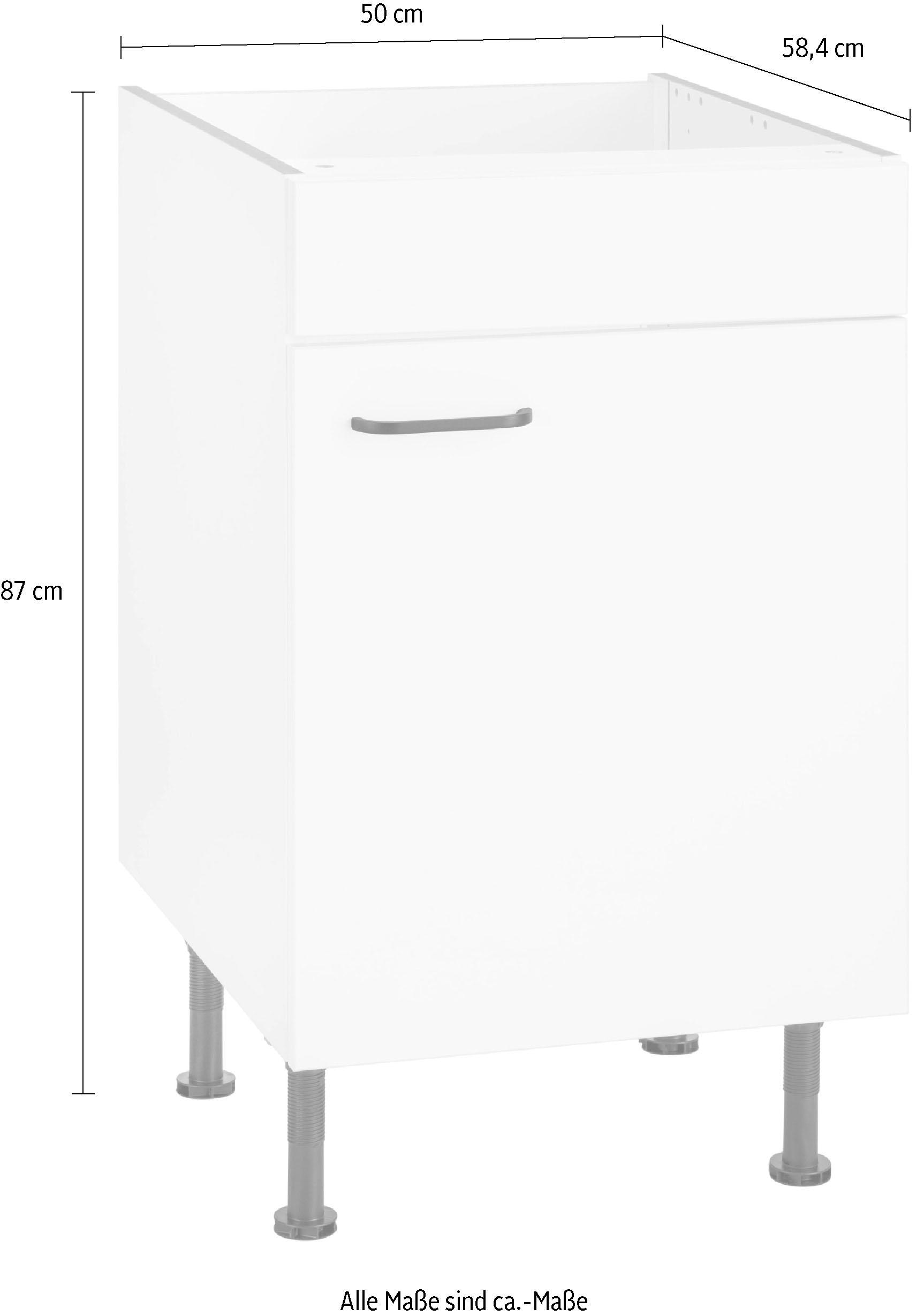OPTIFIT Spülenschrank »Elga«, mit Soft-Close-Funktion, höhenverstellbaren Füssen, Breite 50 cm