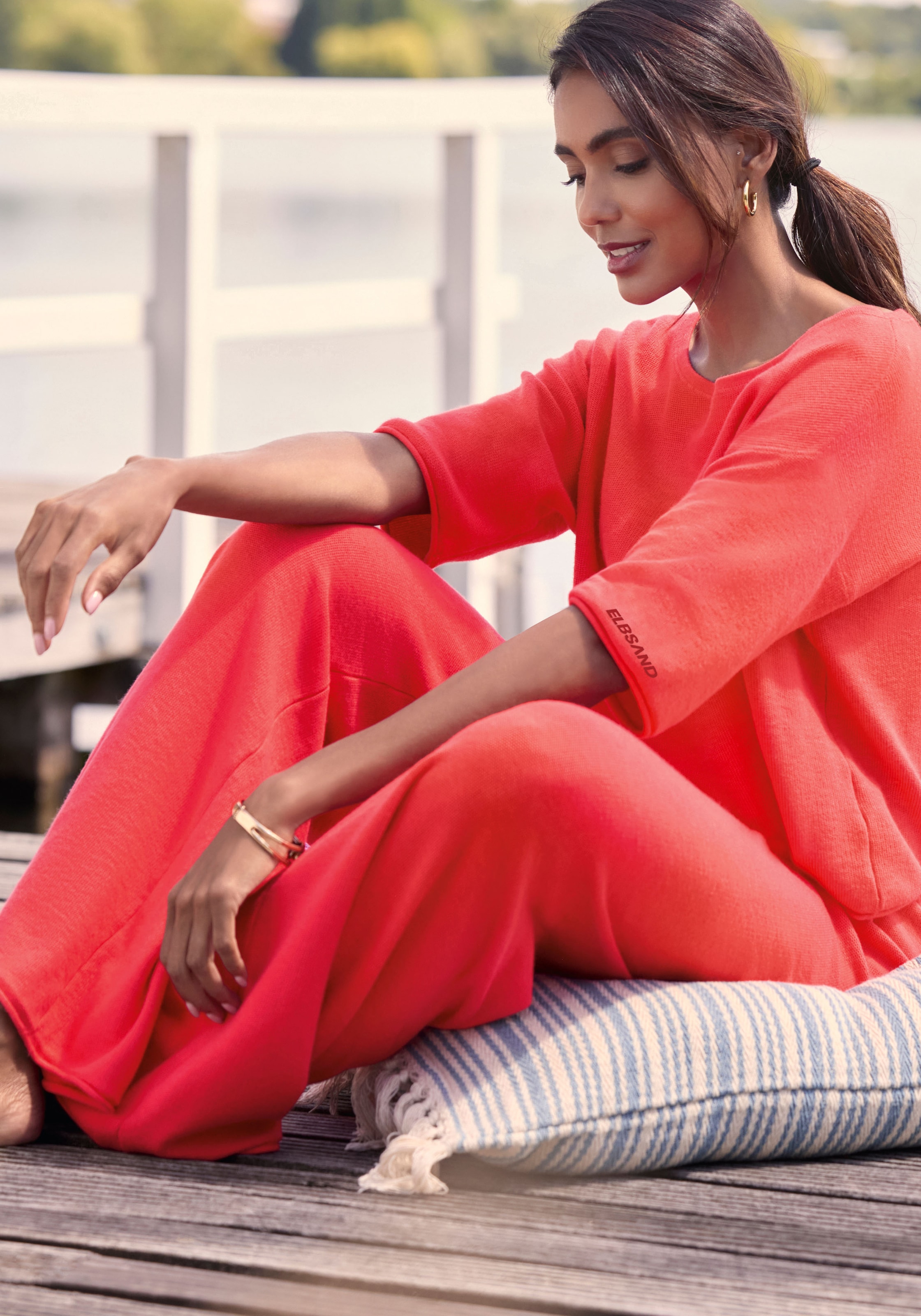 Elbsand 3/4-Arm-Shirt mit U-Boot Ausschnitt, Loungewear