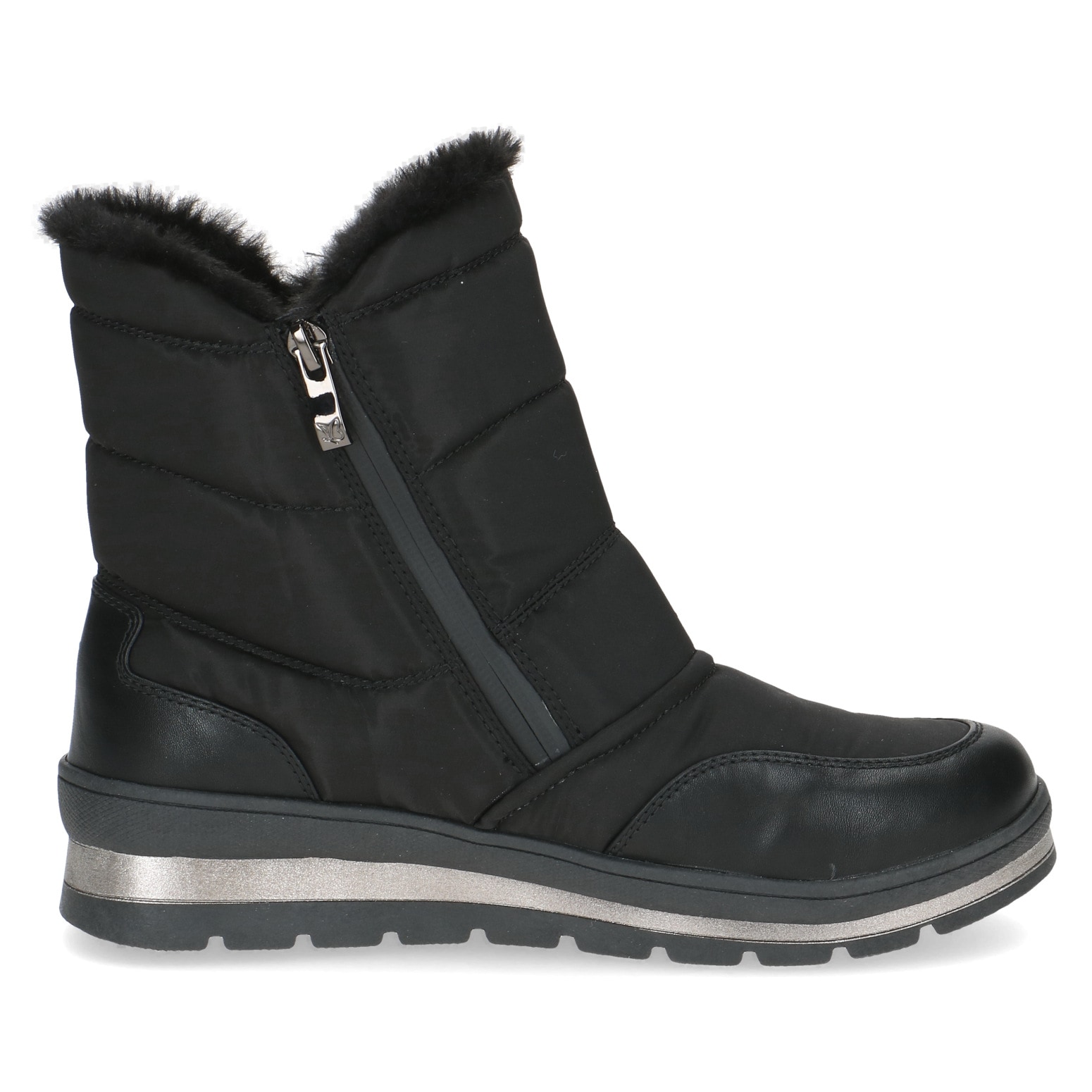 Caprice 1100000002199  , Keilabsatz, Outdoorboots, Stiefelette mit zwei Reissverschlüssen