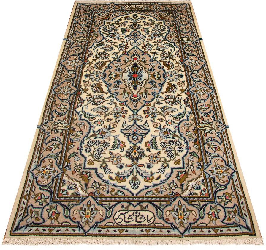 Image of morgenland Teppich »Keshan Teppich handgeknüpft beige«, rechteckig, 8 mm Höhe bei Ackermann Versand Schweiz