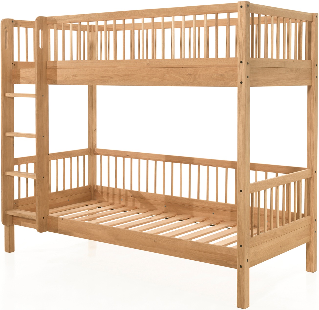 Vipack Etagenbett »Eiche massiv, Made in Europe, langlebige Qualität« B/H/T ca. 208x176x98cm, Schublade+unterer Rausfallschutz optional,  2 Lattenroste, wahlweise mit oder ohne Bettschublade und Absturzschutz