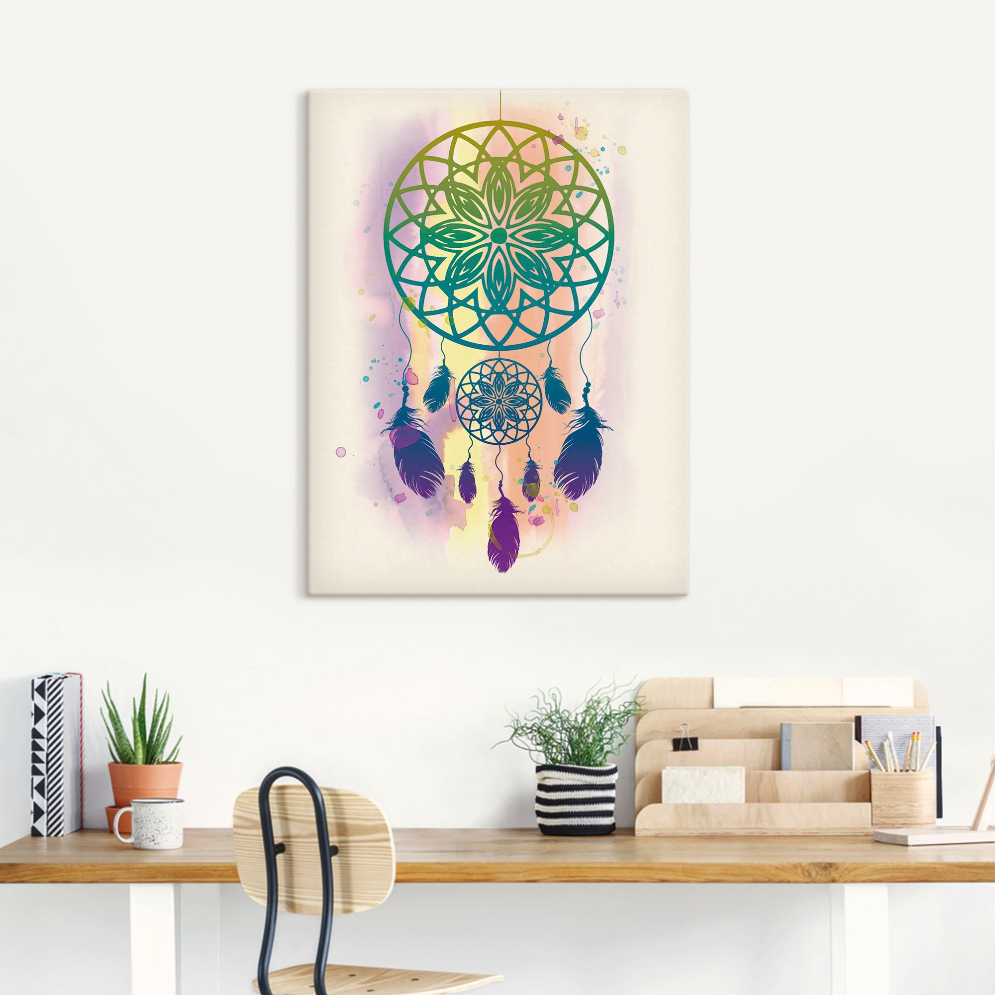 Artland Wandbild »Traumfänger Wasserfarbe« Muster 1 Stk. tlg. als Leinwandbild, Poster, Wandaufkleber in verschied. Grössen