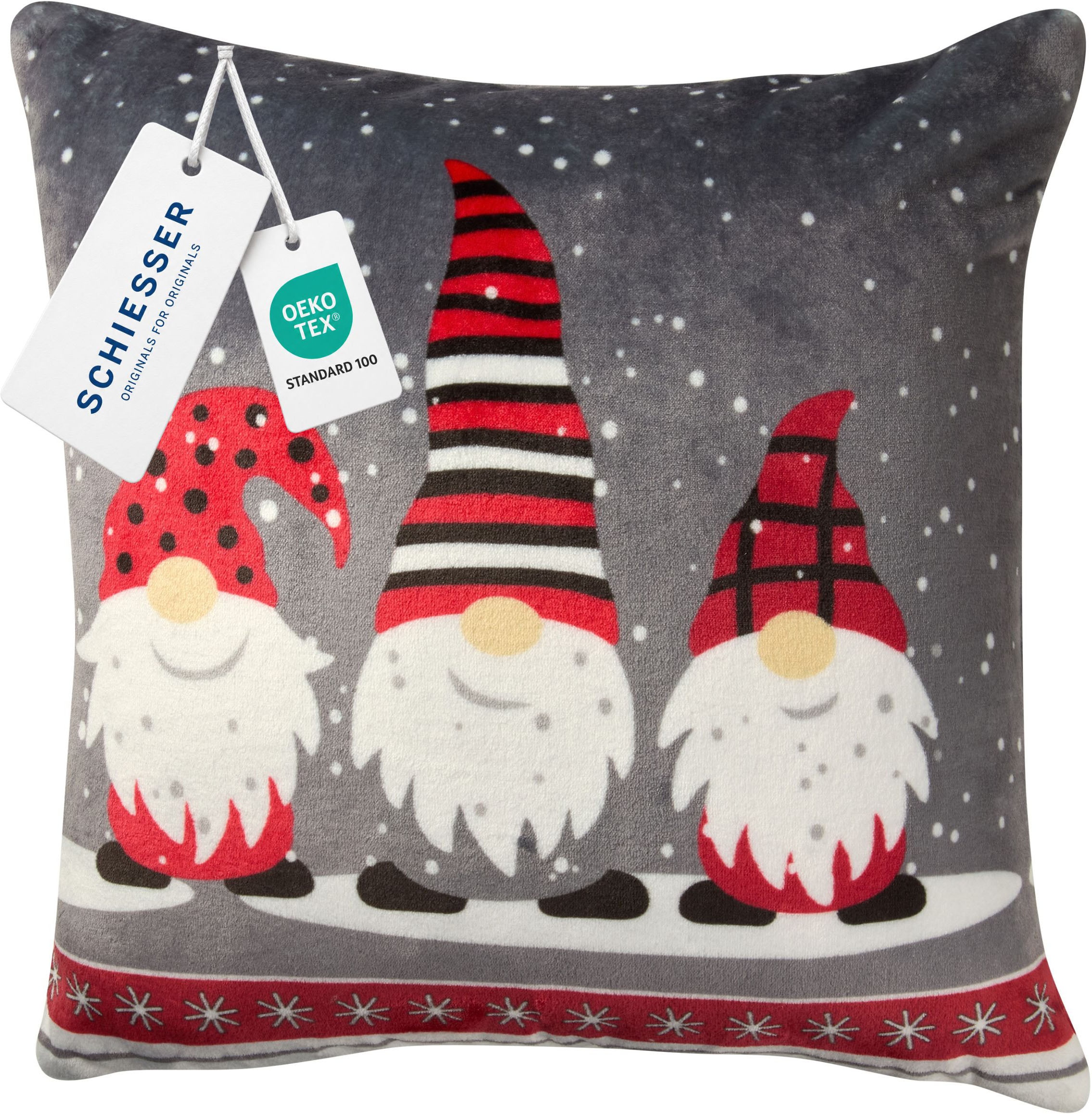 Image of Schiesser Dekokissen "Dekokissen Wichtel, weiches Zierkissen mit weihnachtlichem Motiv" OEKO-TEX STANDARD 100