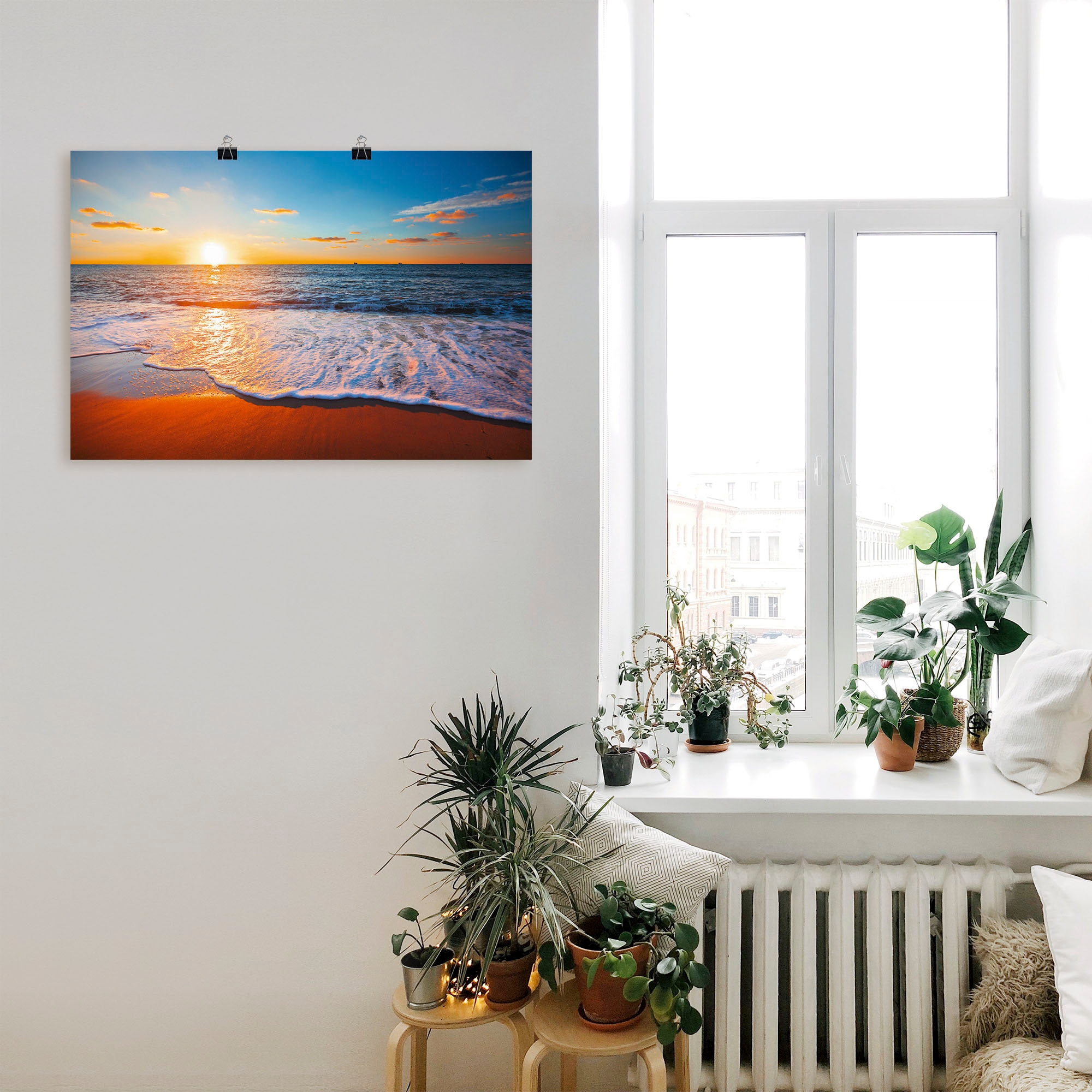 Artland Wandbild »Sonnenuntergang und das Meer«, Strand, (1 St.), als Alubild, Outdoorbild, Leinwandbild, Poster in verschied. Grössen