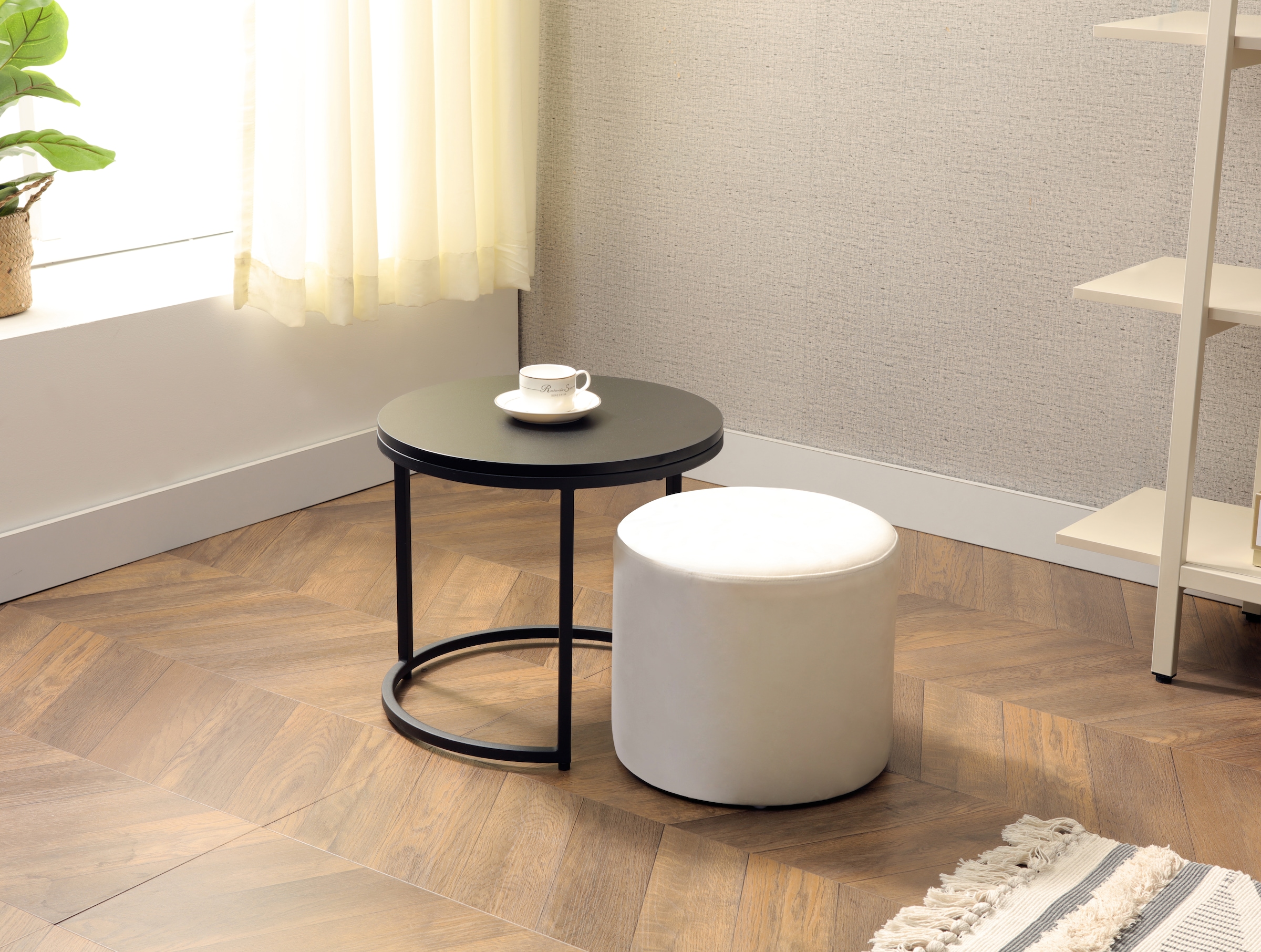 Home affaire Couchtisch »Mayres«, mit integriertem Pouf, Höhe 40 cm