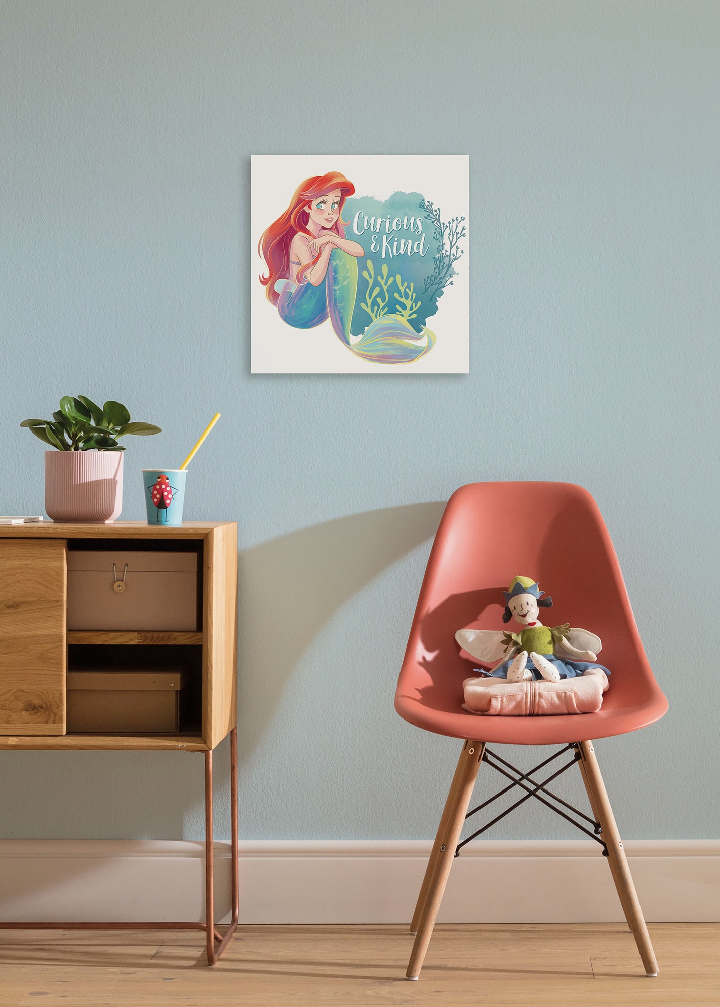 Image of Komar Leinwandbild "Disney Ariel Curious & Kind" Disney 1 Stk. tlg. 40 x 40 cm (Breite x Höhe) - Kinderzimmer, Dekoration