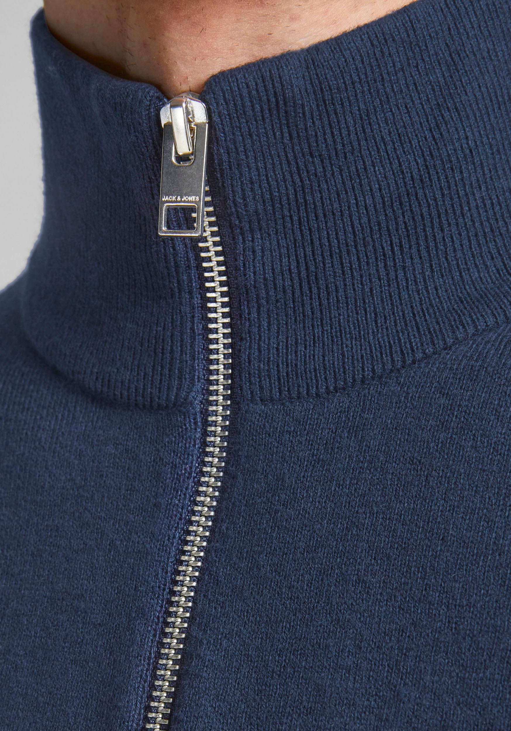Jack & Jones Strickpullover »EMIL KNIT HALF ZIP«, mit kurzem Reissverschluss im Troyer-Look