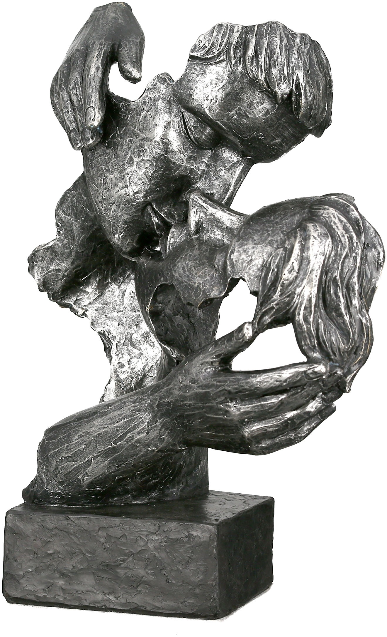 Image of GILDE Dekofigur »Skulptur Addiction, anthrazit«, (1 St.), Dekoobjekt, Höhe 28 cm, küssendes Pärchen, antikfinish, mit Spruchanhänger, Wohnzimmer bei Ackermann Versand Schweiz