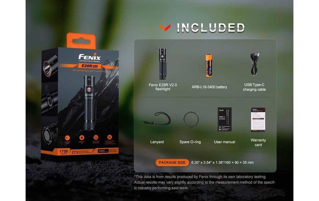 Fenix Taschenlampe »E28R V2,0 1700 Lumen«, wasserfest
