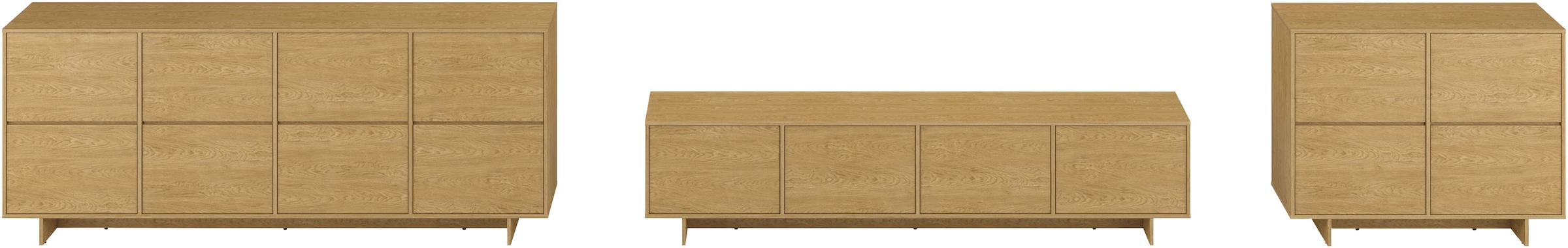 GOODproduct Sideboard »Tatami, Stilvolle, moderne grifflose Kommode 4 Türen, Breite 220cm« Anrichte mit viel Stauraum, Böden verstellbar, push-to-open-Funktion