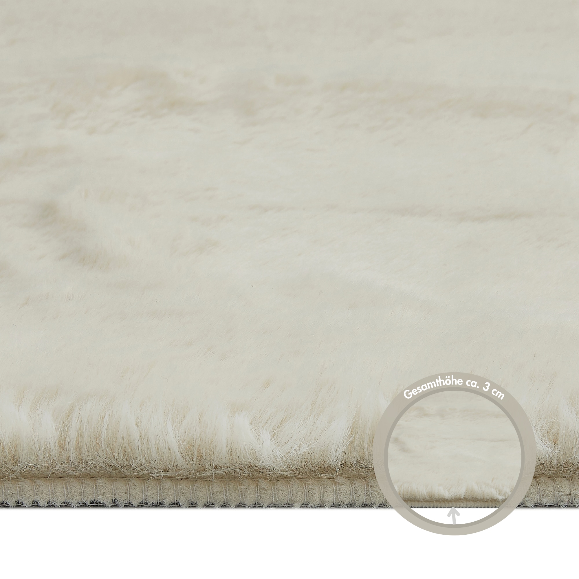 my home Hochflor-Teppich »Lugano« rechteckig 30 mm Höhe Kunstfell, Uni Farben, sehr weich & kuschelig