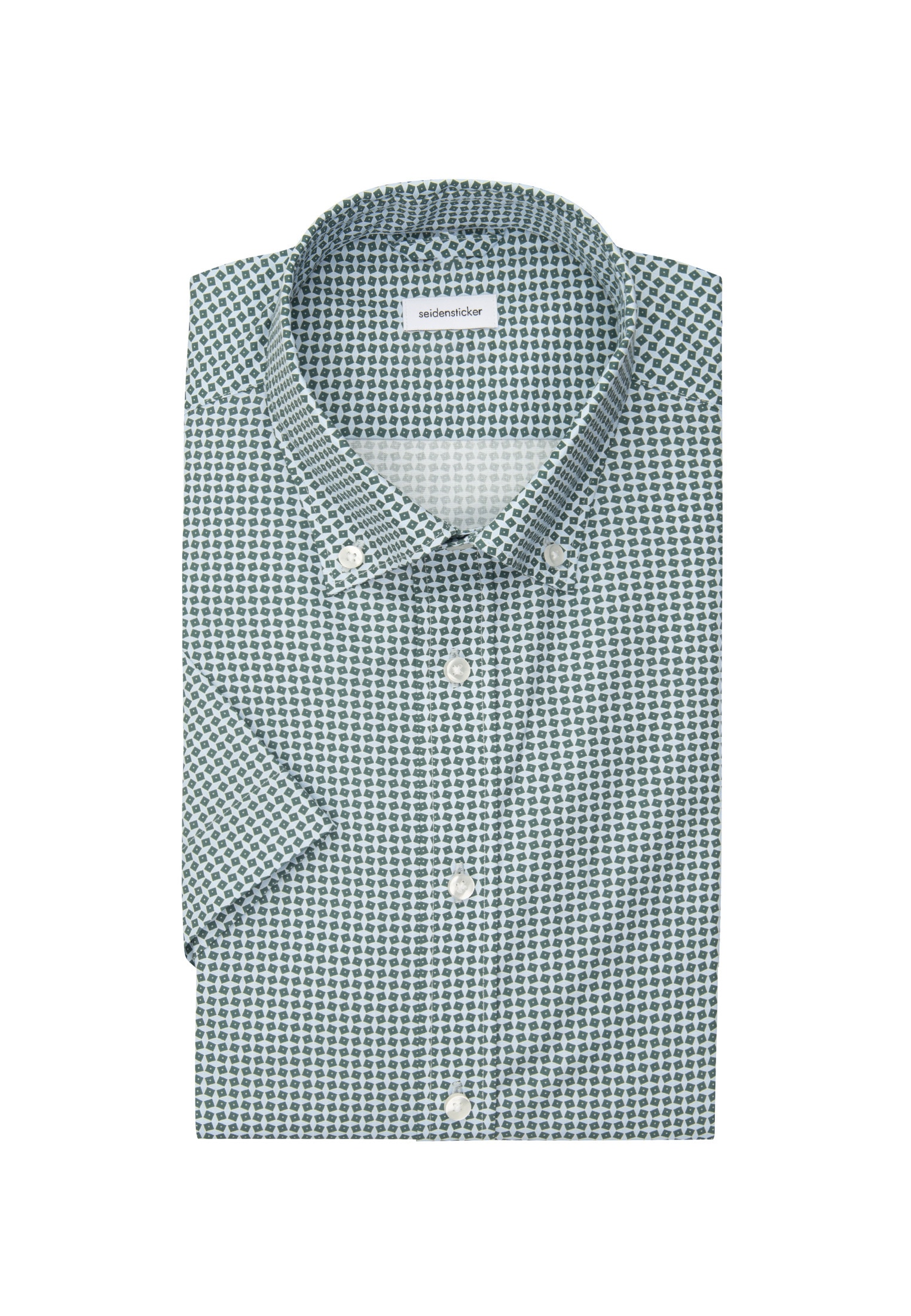 seidensticker Businesshemd »Shaped«, Shaped Kurzarm Button-Down-Kragen Druck