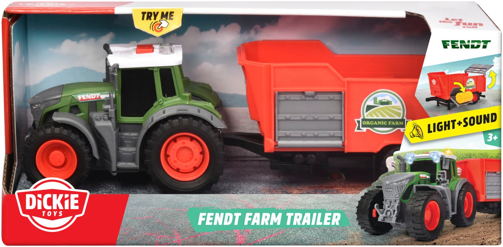 Dickie Toys Spielzeug-Traktor »Fendt Farm Trailer«, mit Licht und Sound