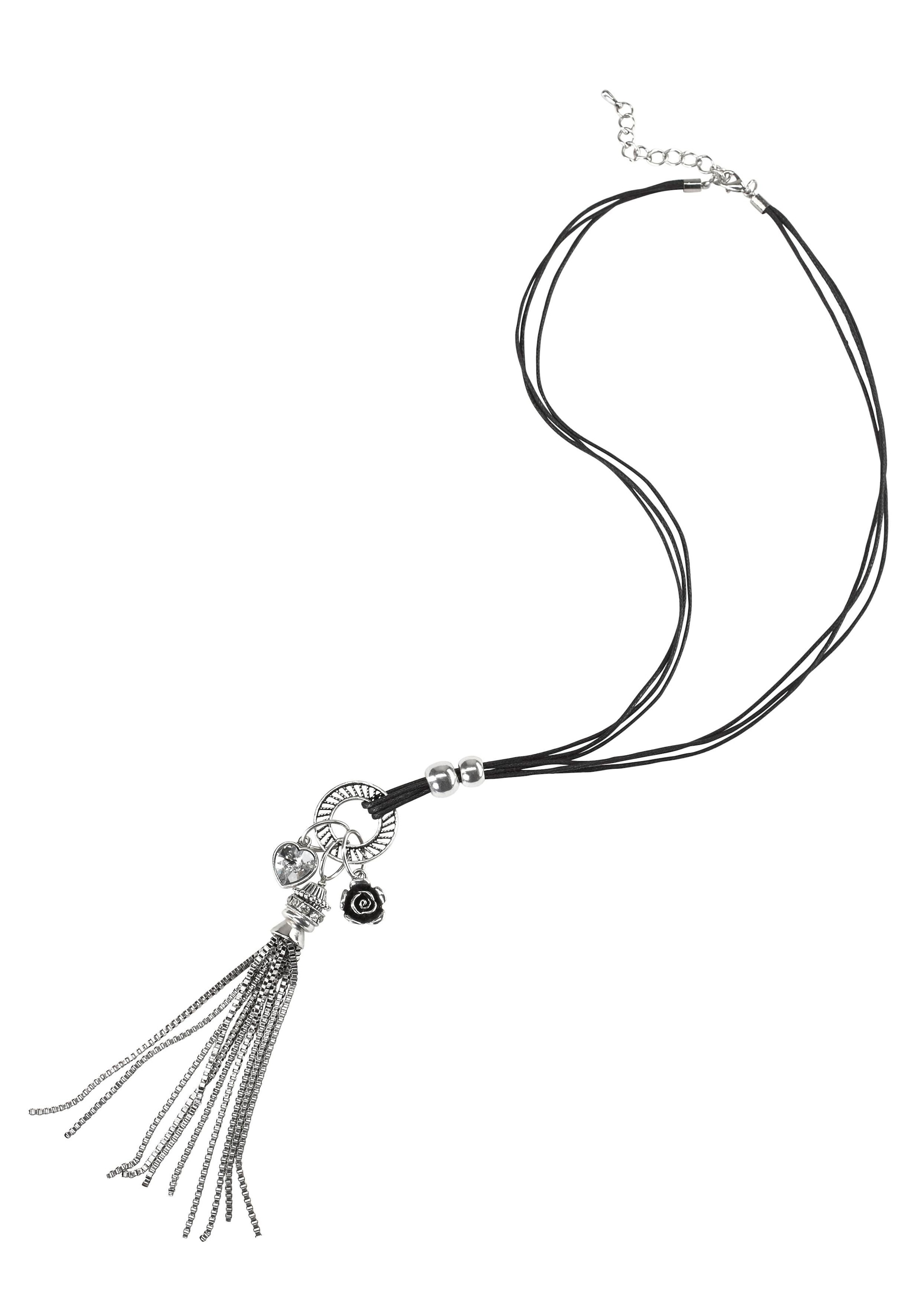 Image of Firetti Kette mit Anhänger "mit kleiner Rose und Herz" mit Glasstein