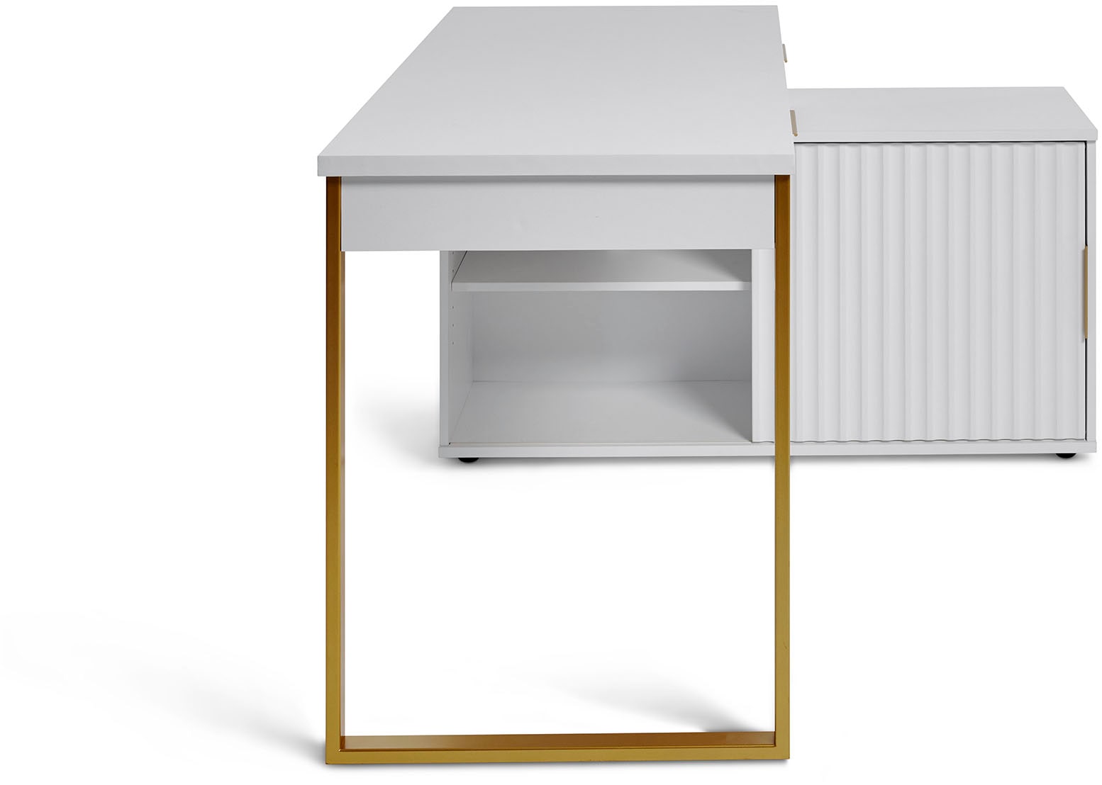 Jahnke Bureau d'angle »CARVE C 145 E« 1 cuis tlg. montage réversible, avec porte coulissante, dimensions 144 x 115 cm