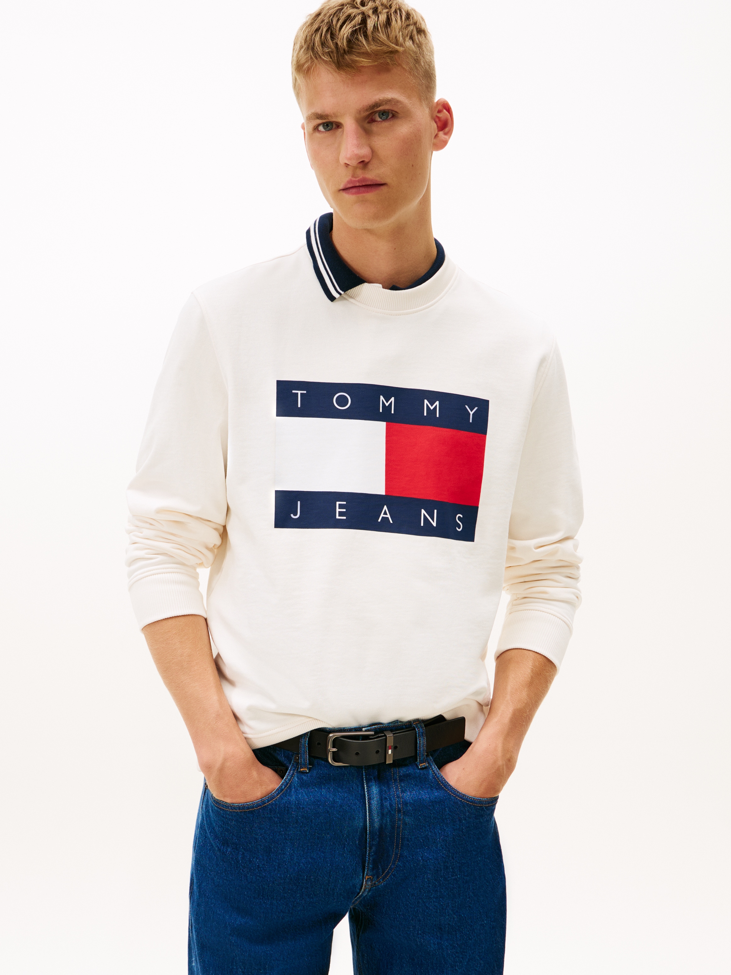 Image of Tommy Jeans Sweatshirt "TJM BIG FLAG CREWNECK", regular fit