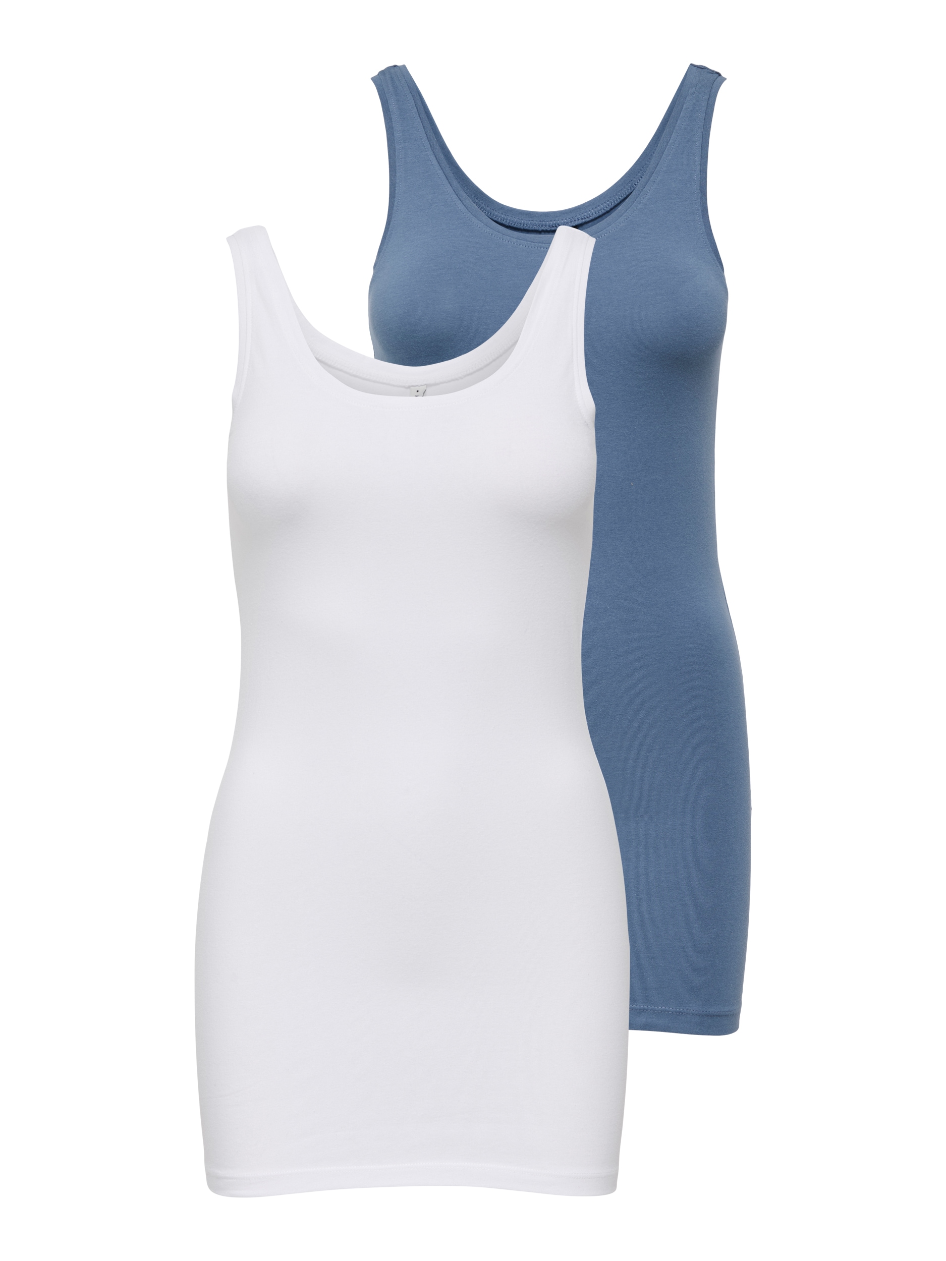ONLY Tanktop »ONLLIVE – Slim-Fit Tanktops mit Stretch für optimalen Sitz«, (Packung, 2 tlg., 2er-Pack), slim fit, casual, Jersey, Baumwollmischung, Rundhals