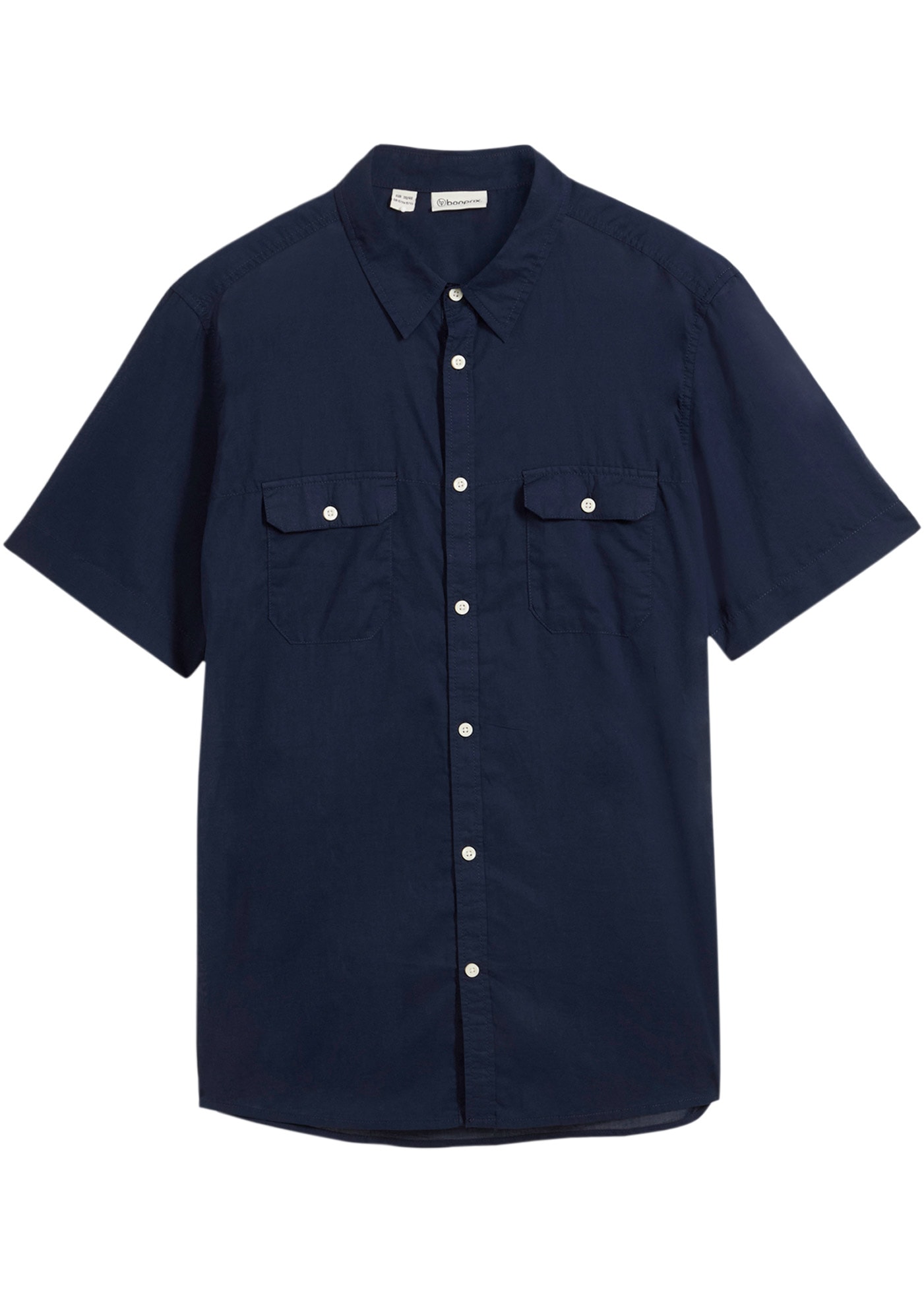 bonprix Chemise à manches courtes »Kurzarmhemd aus reiner Baumwolle« Regular Fit, aus Baumwolle, mit Brusttaschen, Kentkragen