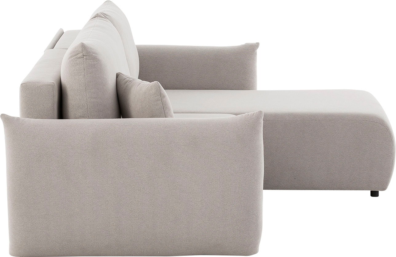 Home affaire Ecksofa »MAVAS Schlafsofa mit Bettkasten, L-Form,« ca.257/127cm (Liegefläche 212/145 cm), Cord, Chenille, Struktur