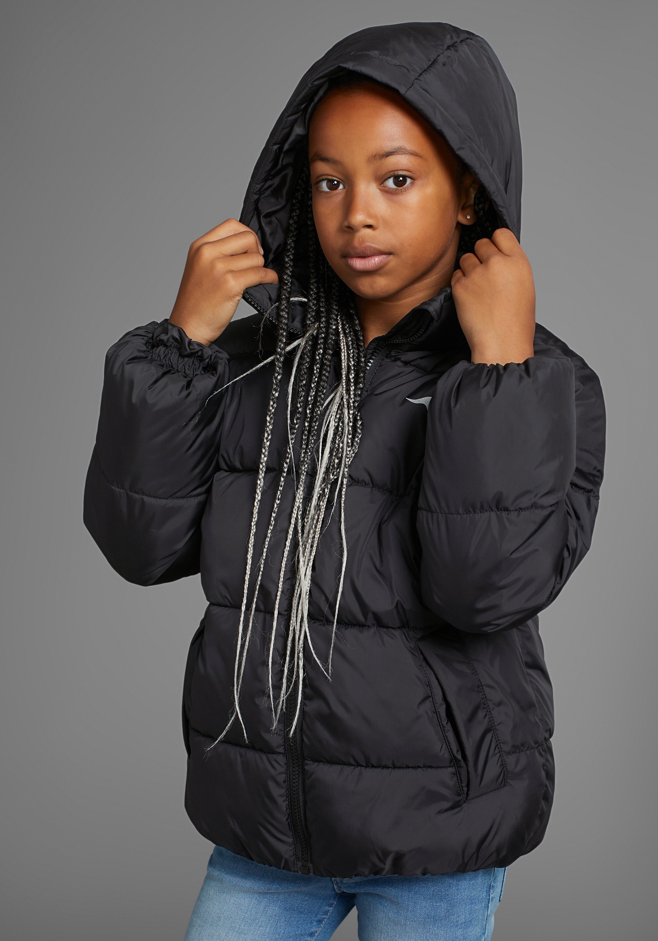 Image of KangaROOS Winterjacke "Outdoor Steppjacke für Mädchen" mit Kapuze Steppjacke mit reflektierenden Details