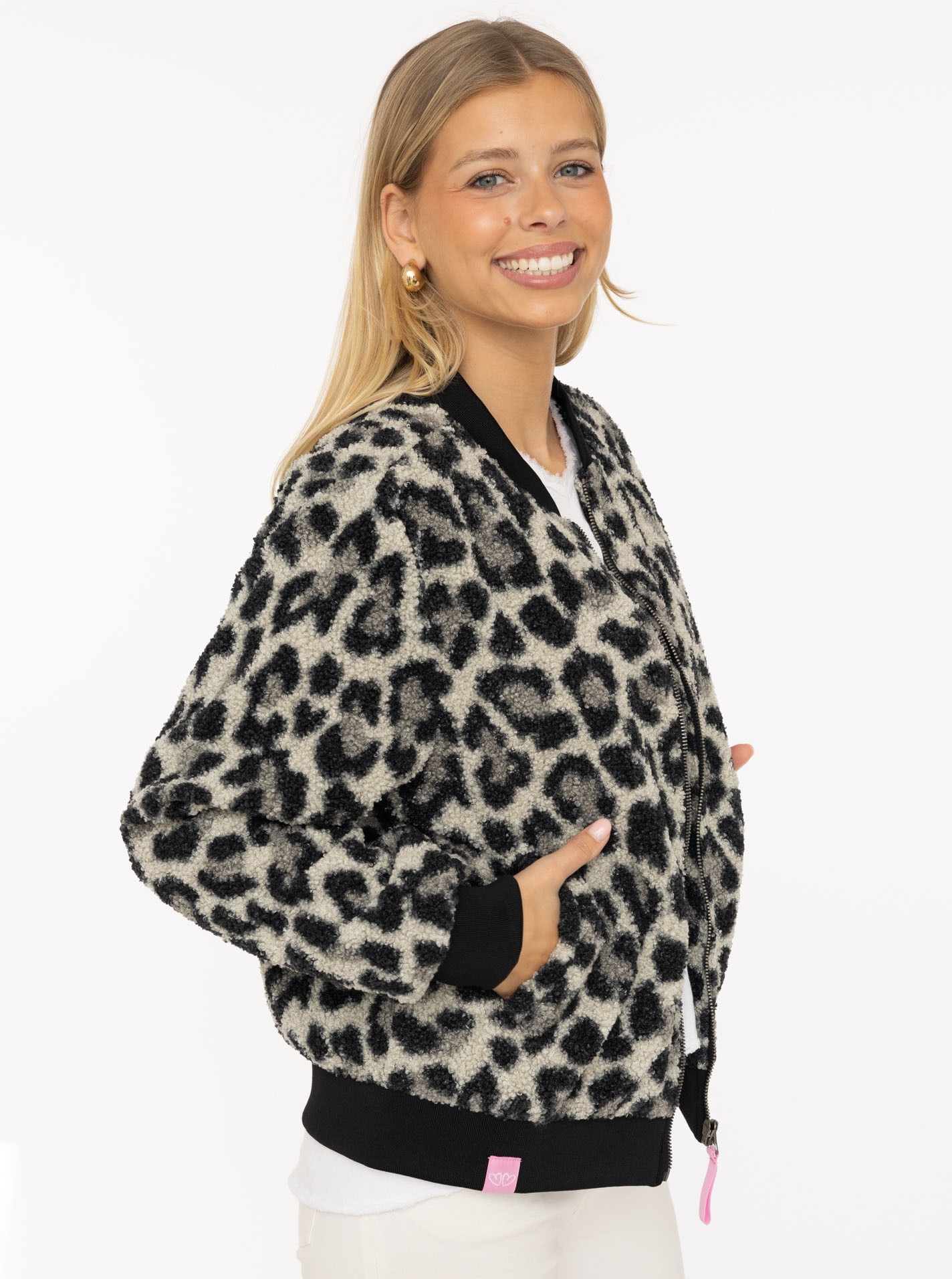 Zwillingsherz Veste bomber »"Classic Leo"« sans capuche stylé, douillet, bord-côtes
