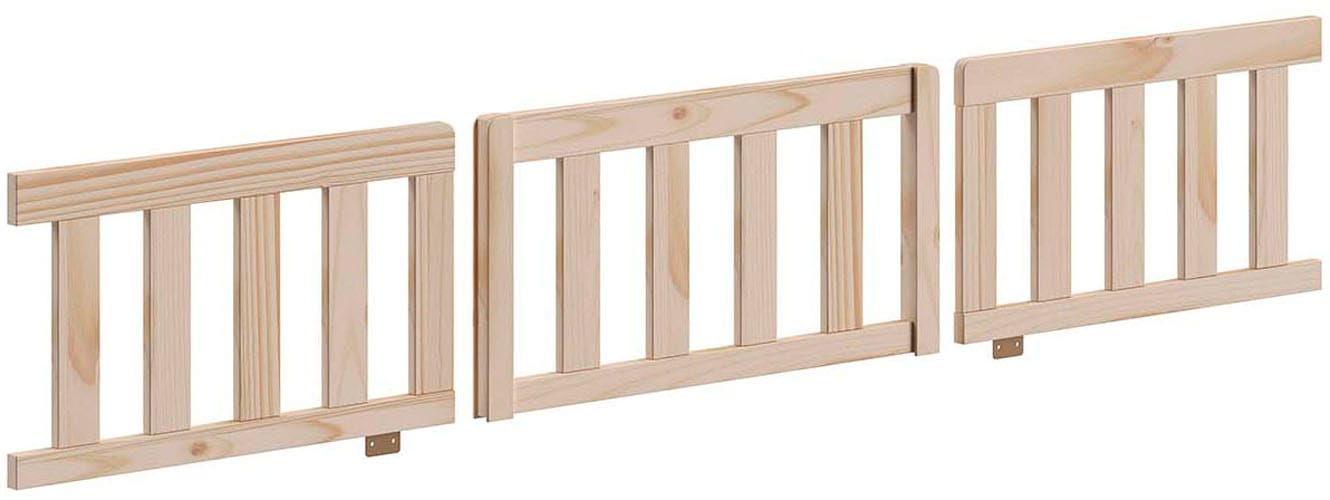 Vipack Daybett »Dallas Massiv Bett mit Rausfallschutz umbaubar vom Boden- zum Daybett« mit Bettschublade, wahlweise Kiefer massiv natur oder weiss