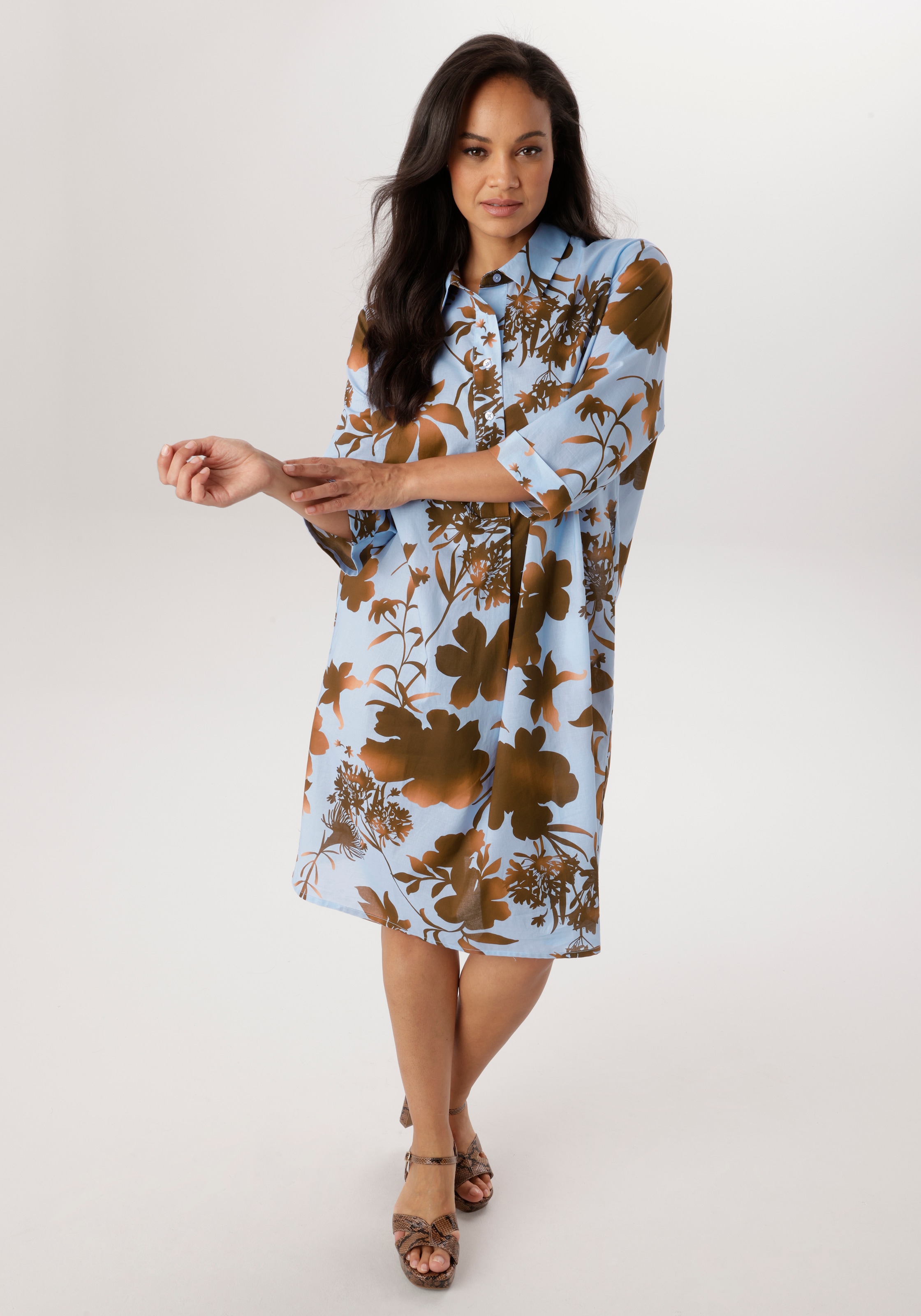 Image of Aniston PLUS Hemdblusenkleid aus reine Baumwolle