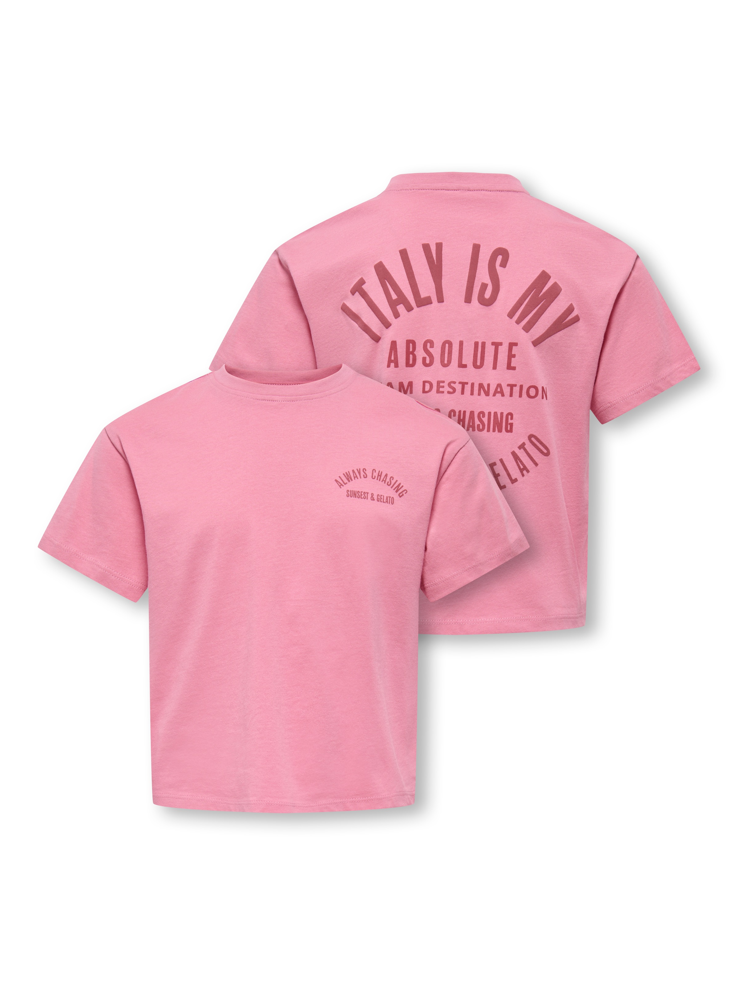 KIDS ONLY T-shirt »KOGVILLA LIFE S/S BOXY PRINTED TOP JRS« en forme boxy discrète