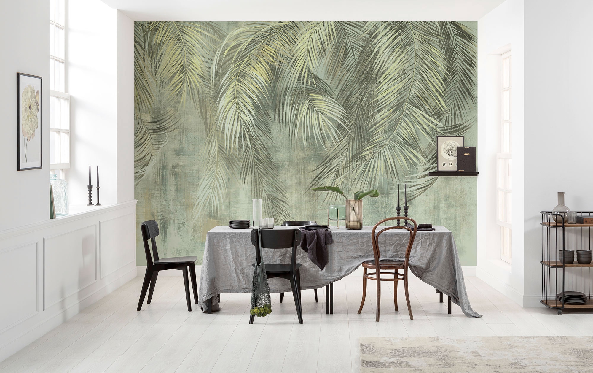 Komar Papier peint intissé »Digitaldruck Vlies -  Palm Fronds - Grösse 350 x 250 cm« imprimé Wohnzimmer, Schlafzimmer