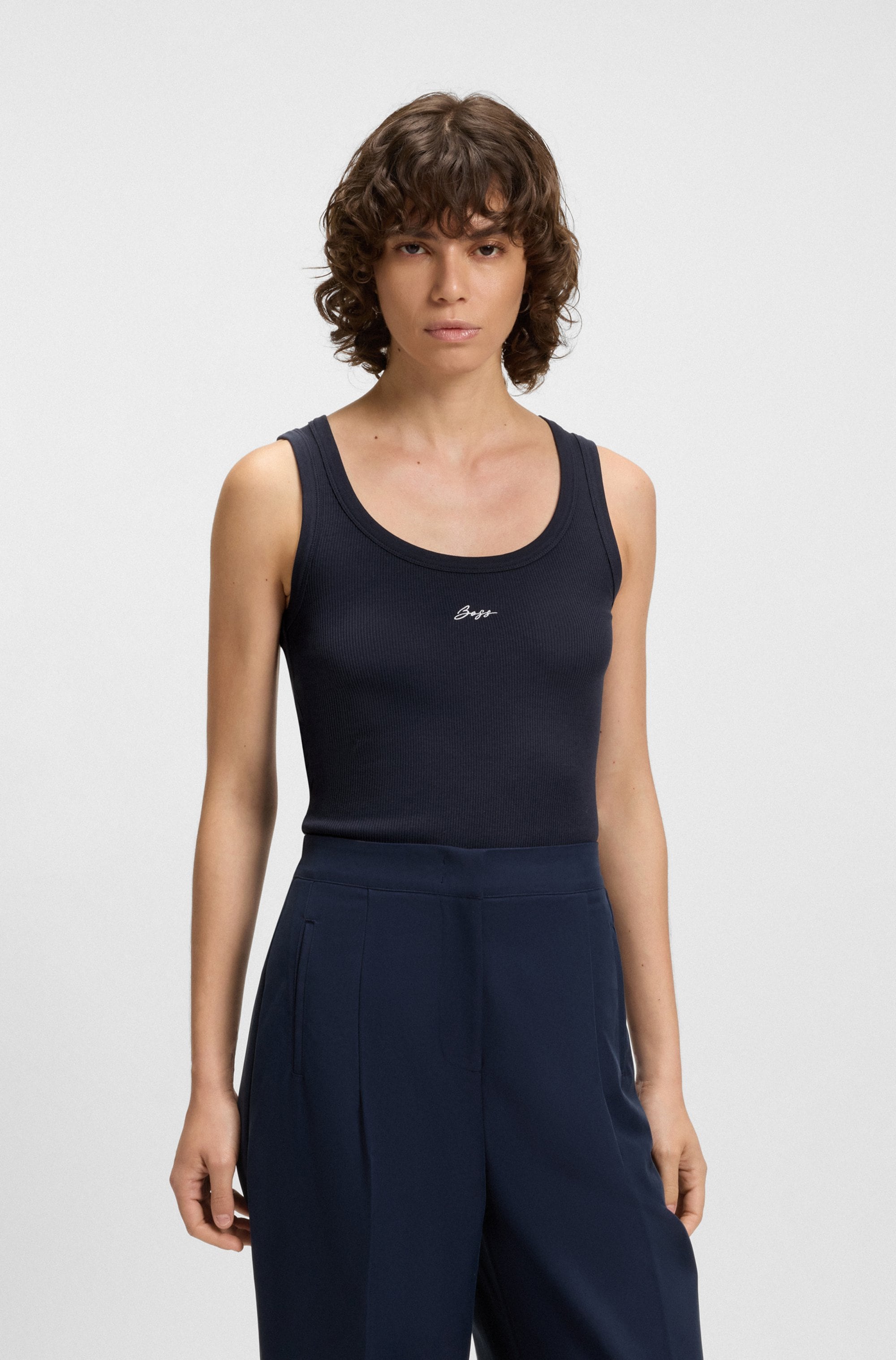 Image of BOSS ORANGE Tanktop "Ematite Premium Damenmode" mit gerippter Struktur