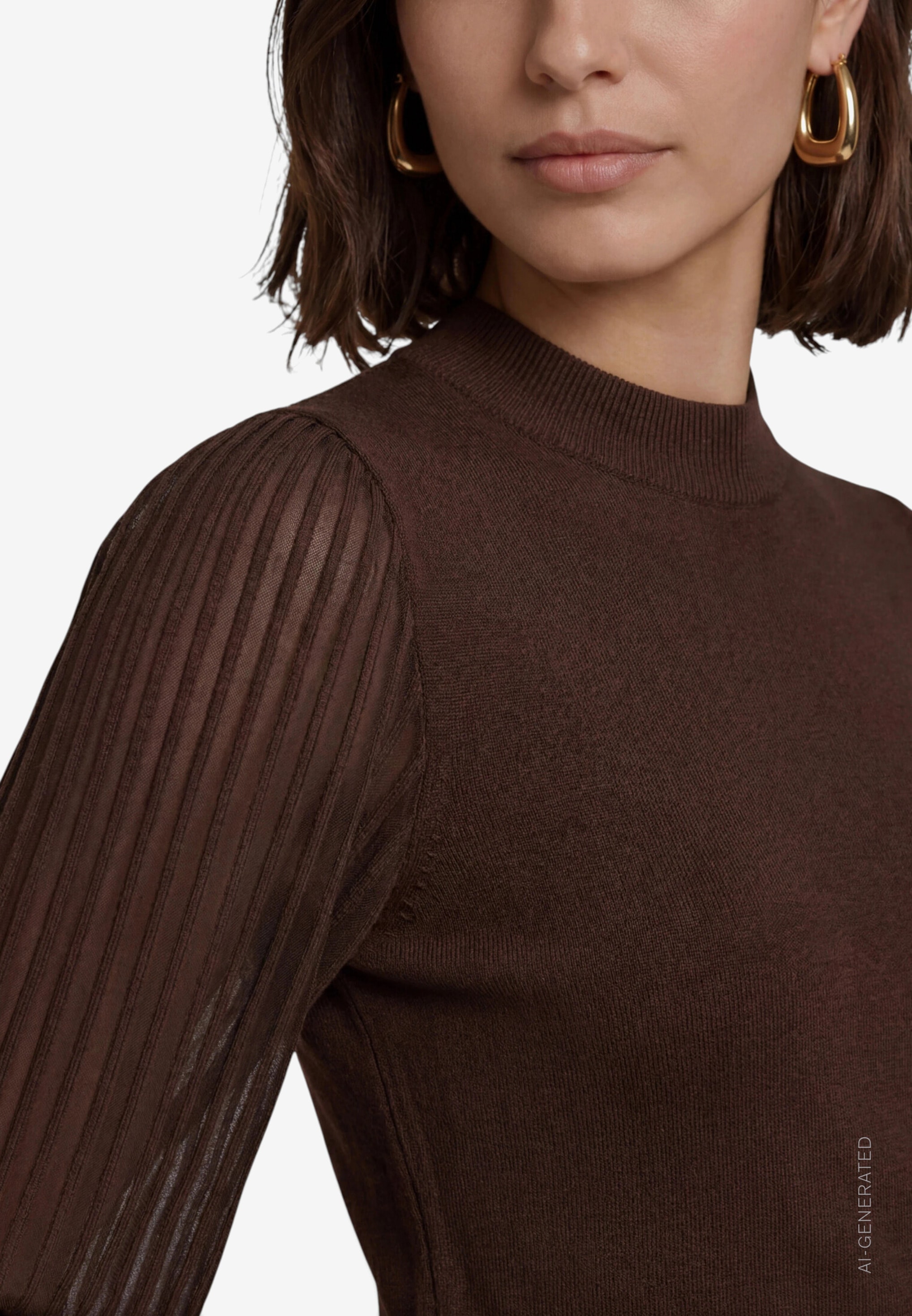 Zero Strickpullover mit transparenten Ärmeln