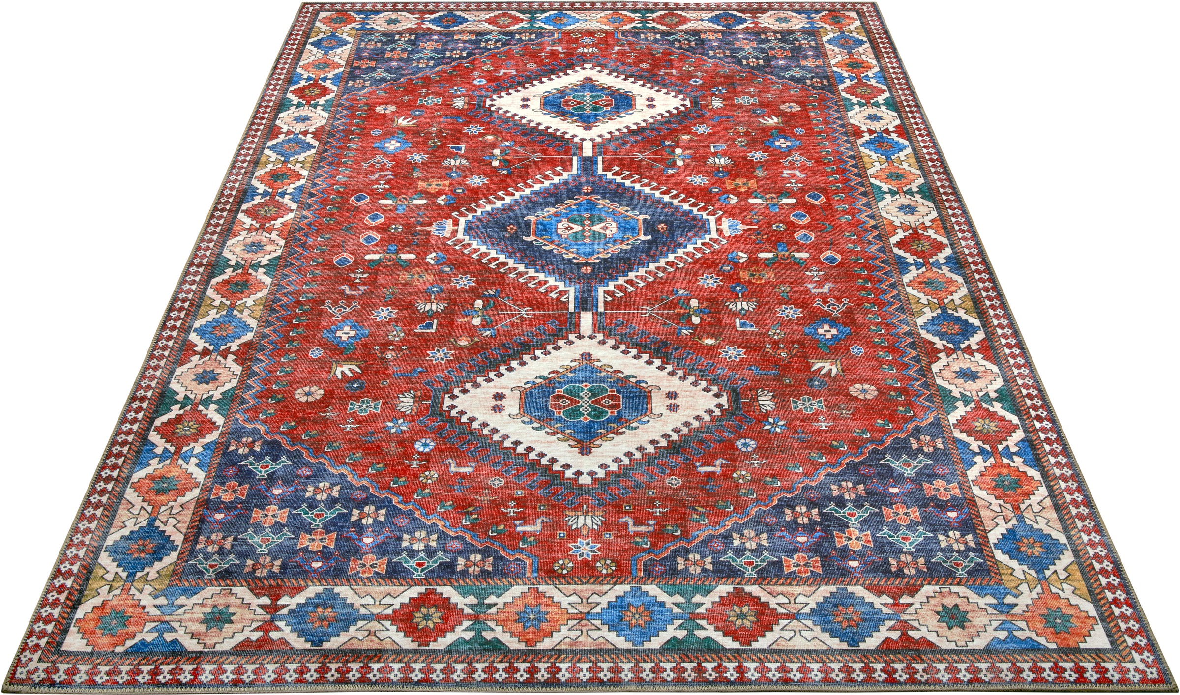 Image of NOURISTAN Designteppich »Hamadan Karim«, rechteckig, 7 mm Höhe, Klassischer Teppich, Orient Optik, Vintage Design, Gekettelt, Wohnzimmer, Schlafzimmer, Robust, Pflegeleicht bei Ackermann Versand Schweiz