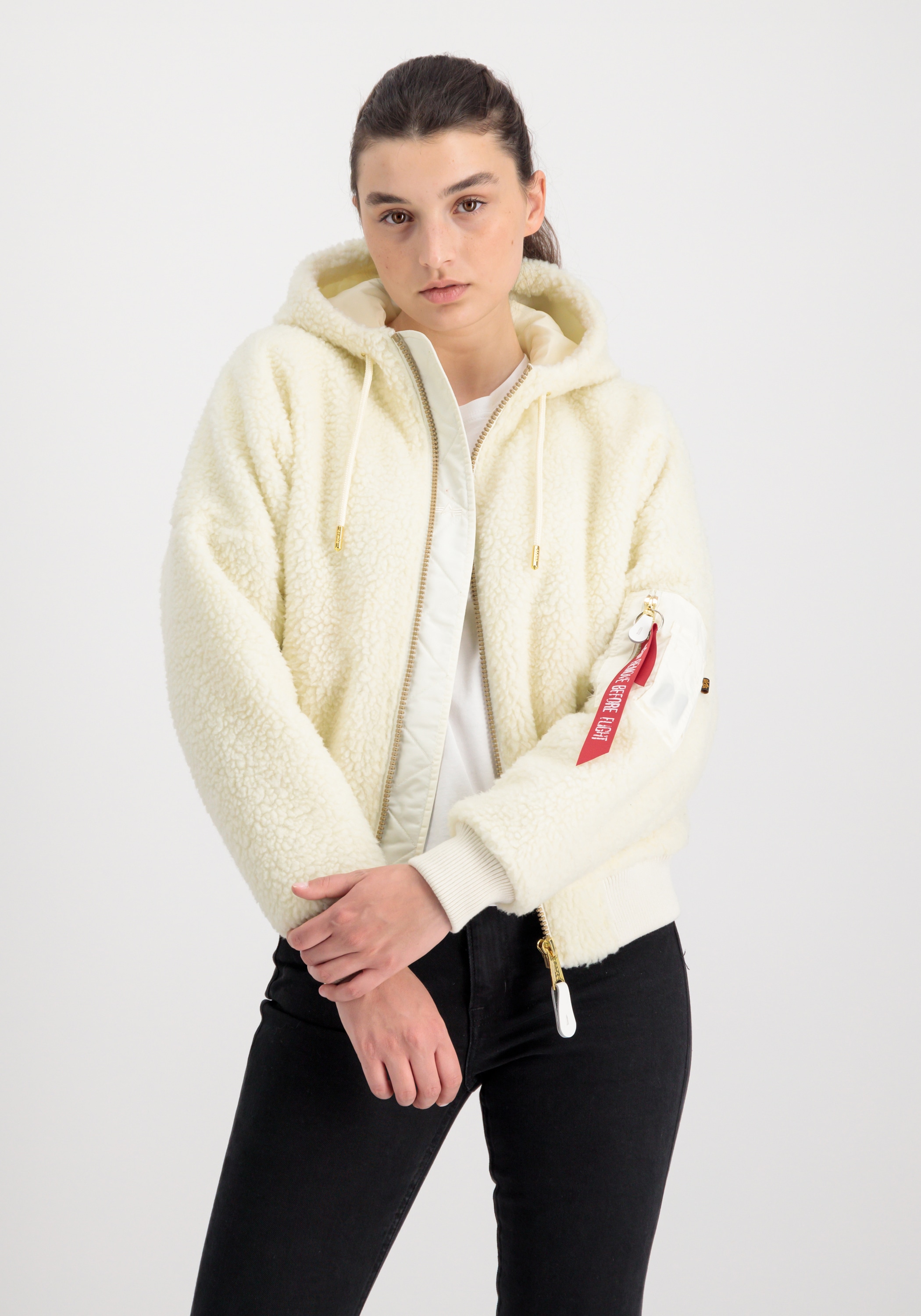 Alpha Industries Bomberjacke »Alpha Industries Women - Bomber Jackets MA-1 OS Hooded Teddy W«