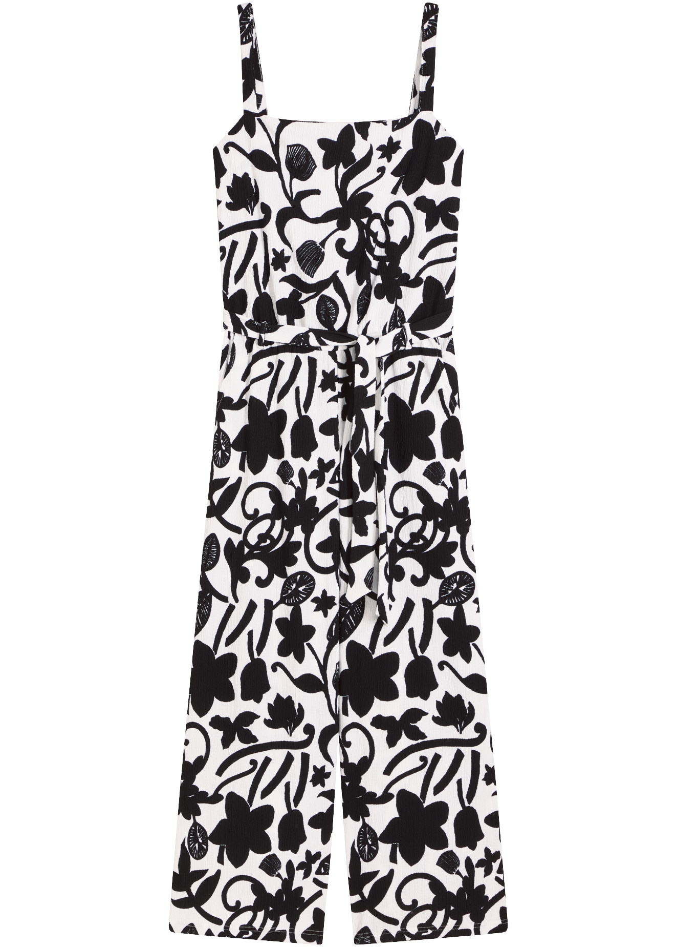 bonprix Jumpsuit mit floralem Druck, ohne Ärmel, Loose Fit, aus Polyester und Elasthan