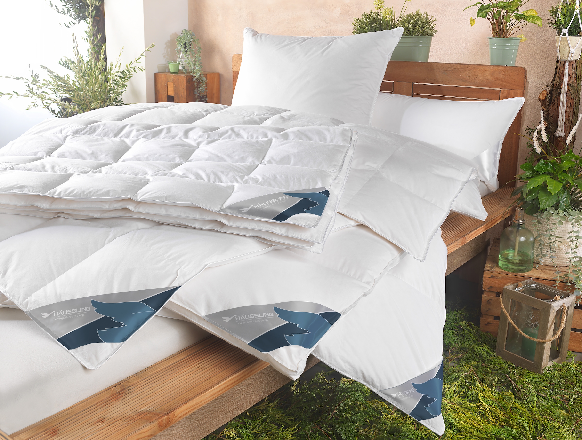 Haeussling Couette en duvet »GRÖNLAND Made in Green« leicht Füllung neueweisse90Daunen10FedernKl1 1 cuis tlg. hochwertiges Daunenprodukt" Made in Green" zertifiziert
